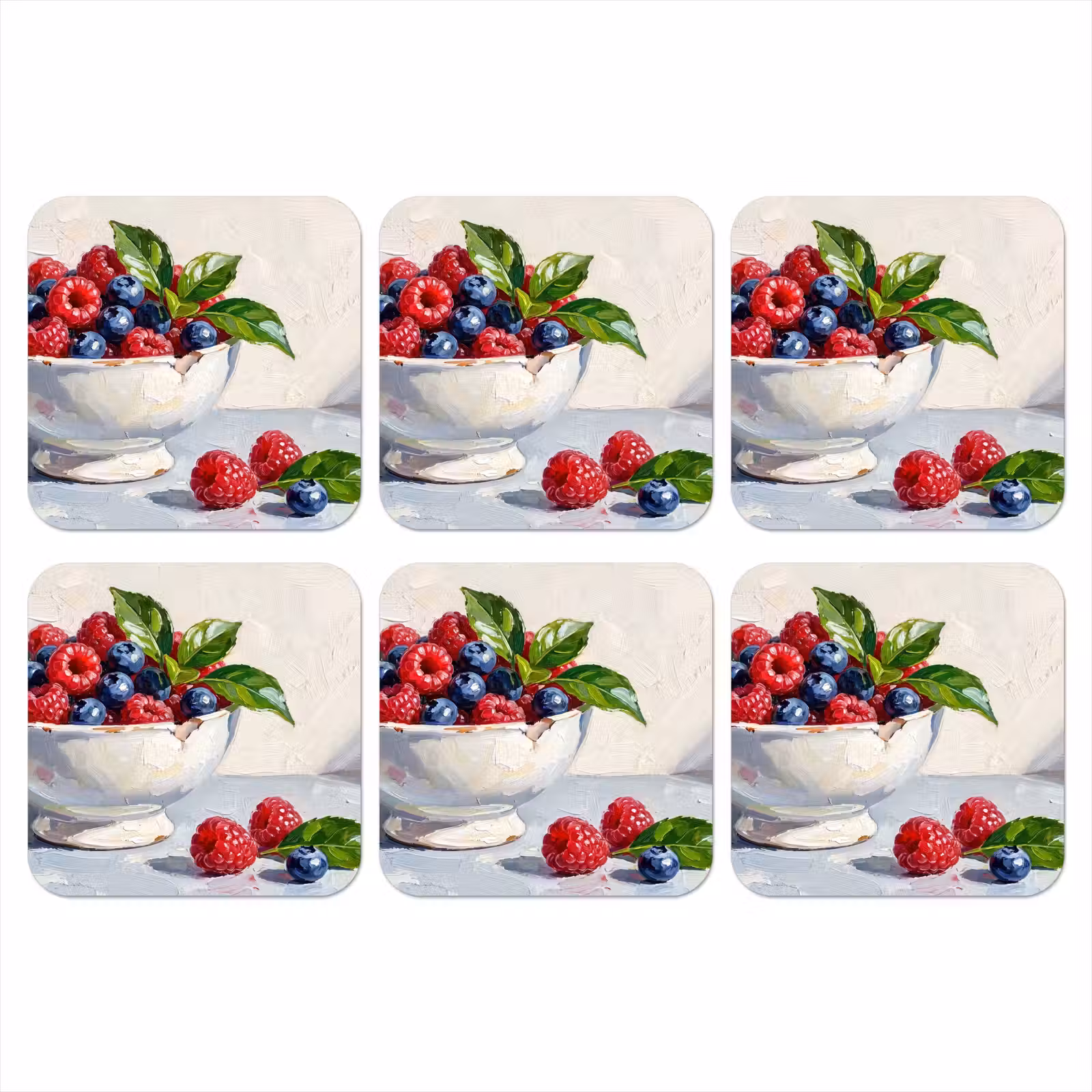 Coaster - Berries - Bowl - Food - Bessen - Kom - Eten onderzetter kurk middel