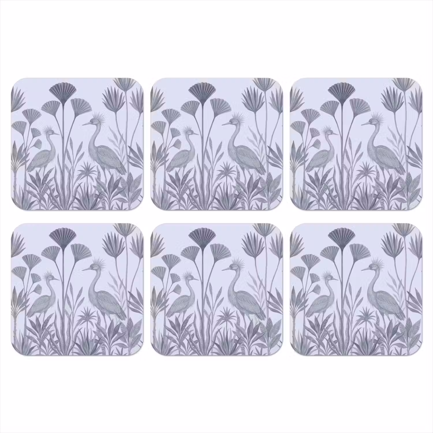 Vogel - Tropisch - Illustratie - Blauwgrijs - Natuur onderzetter kurk middel -3d