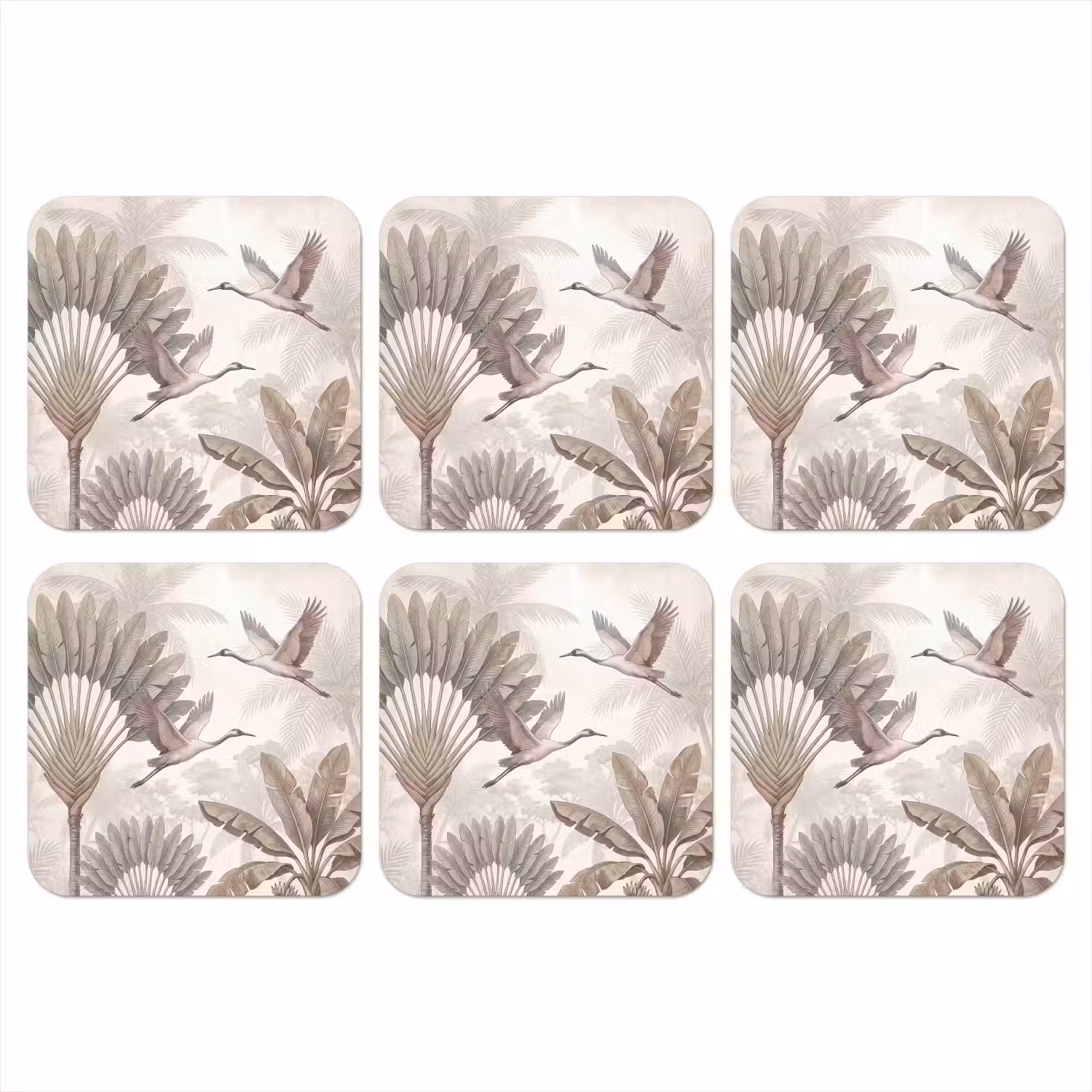 Vogel - Tropisch - Jungle - Natuur - Beige onderzetter kurk middel -3d