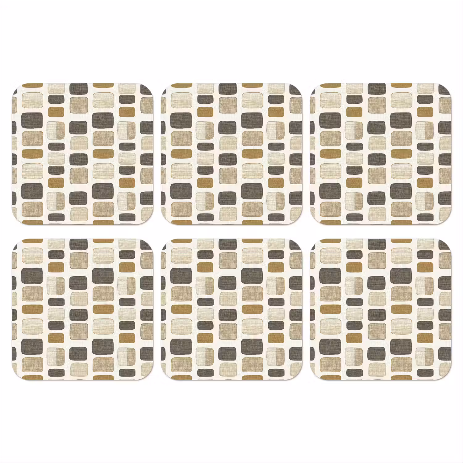 Blokken - Vintage - Grijs onderzetter kurk middel 366 -3d