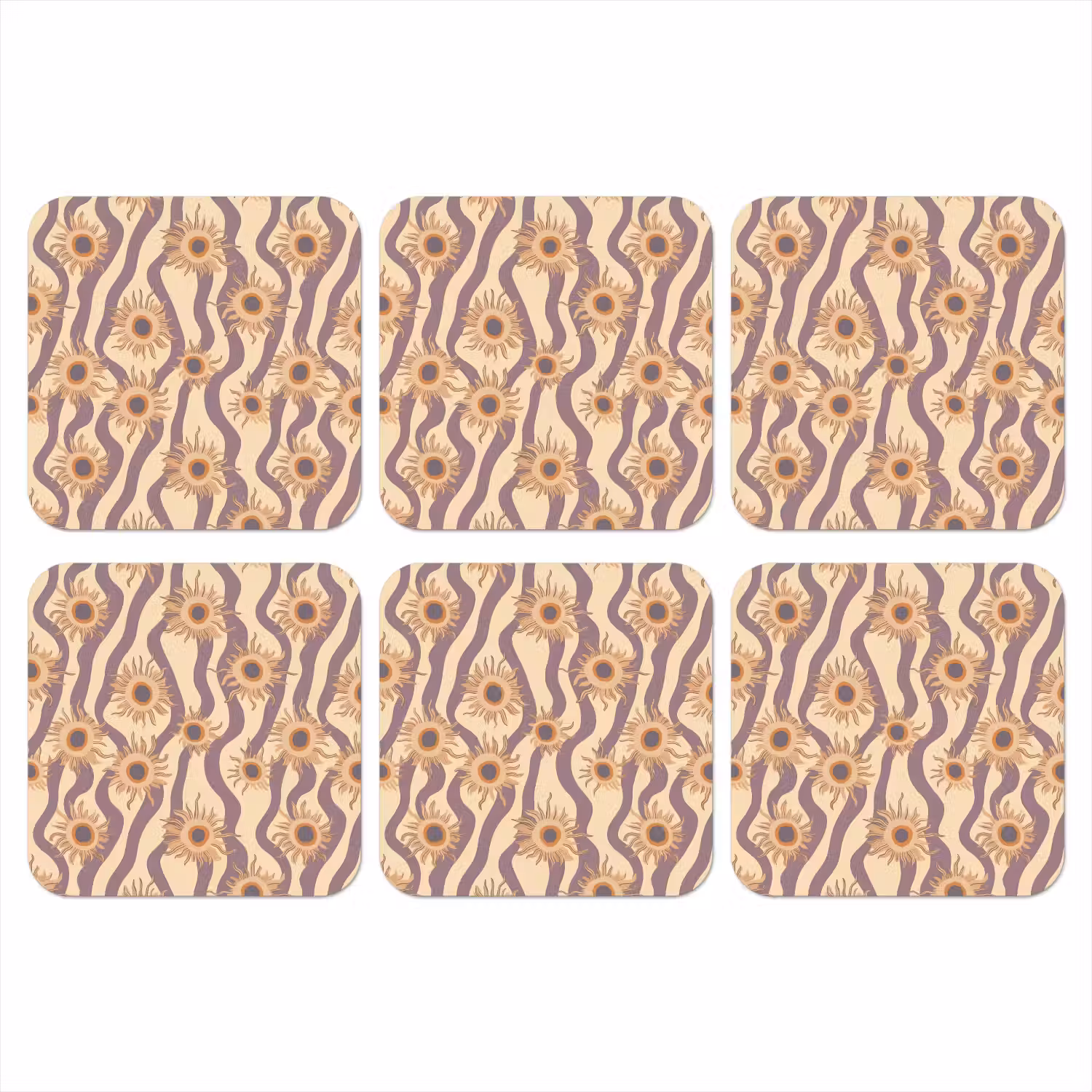 Bohemian - Vibe - Lavendelpaars onderzetter kurk middel 366 -3d