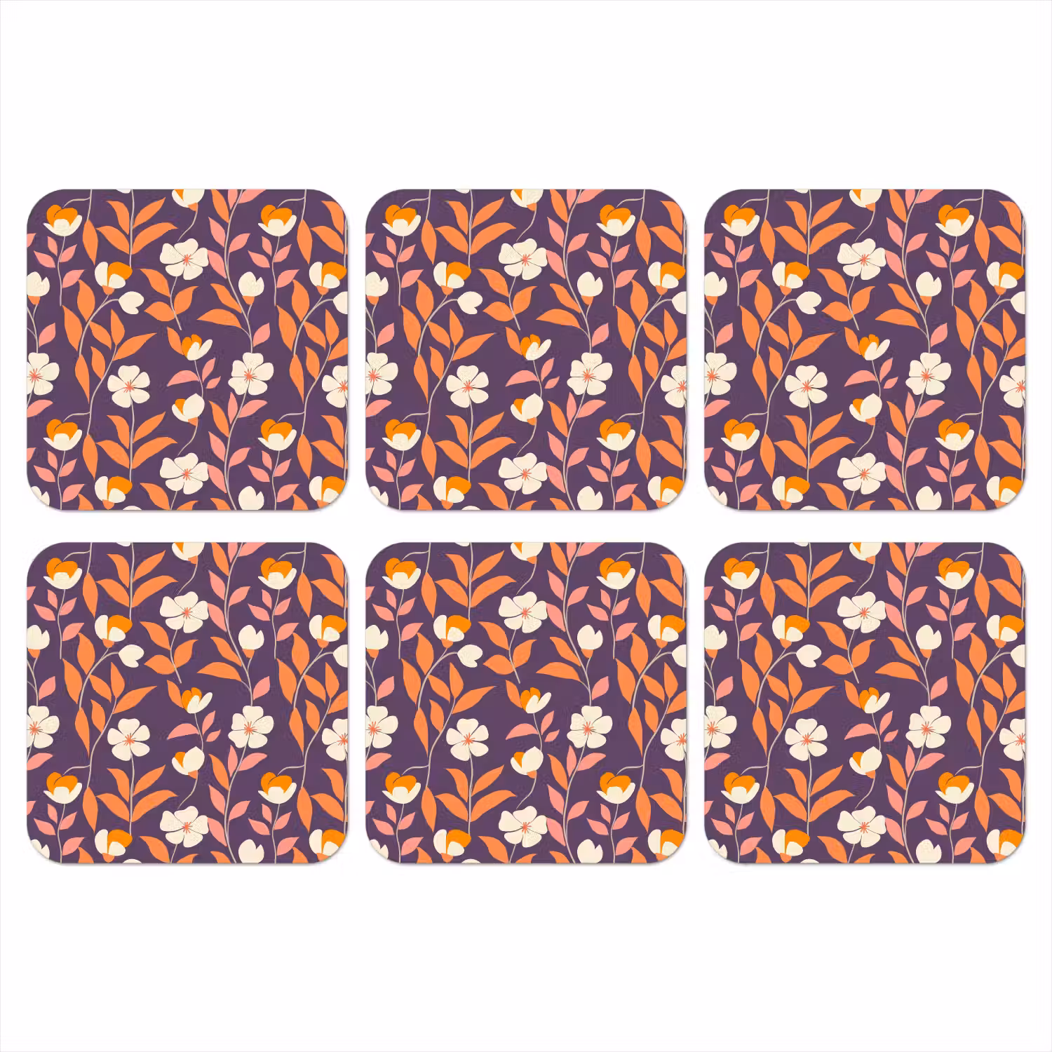 Boho - Vintage - Paars onderzetter kurk middel 366 -3d