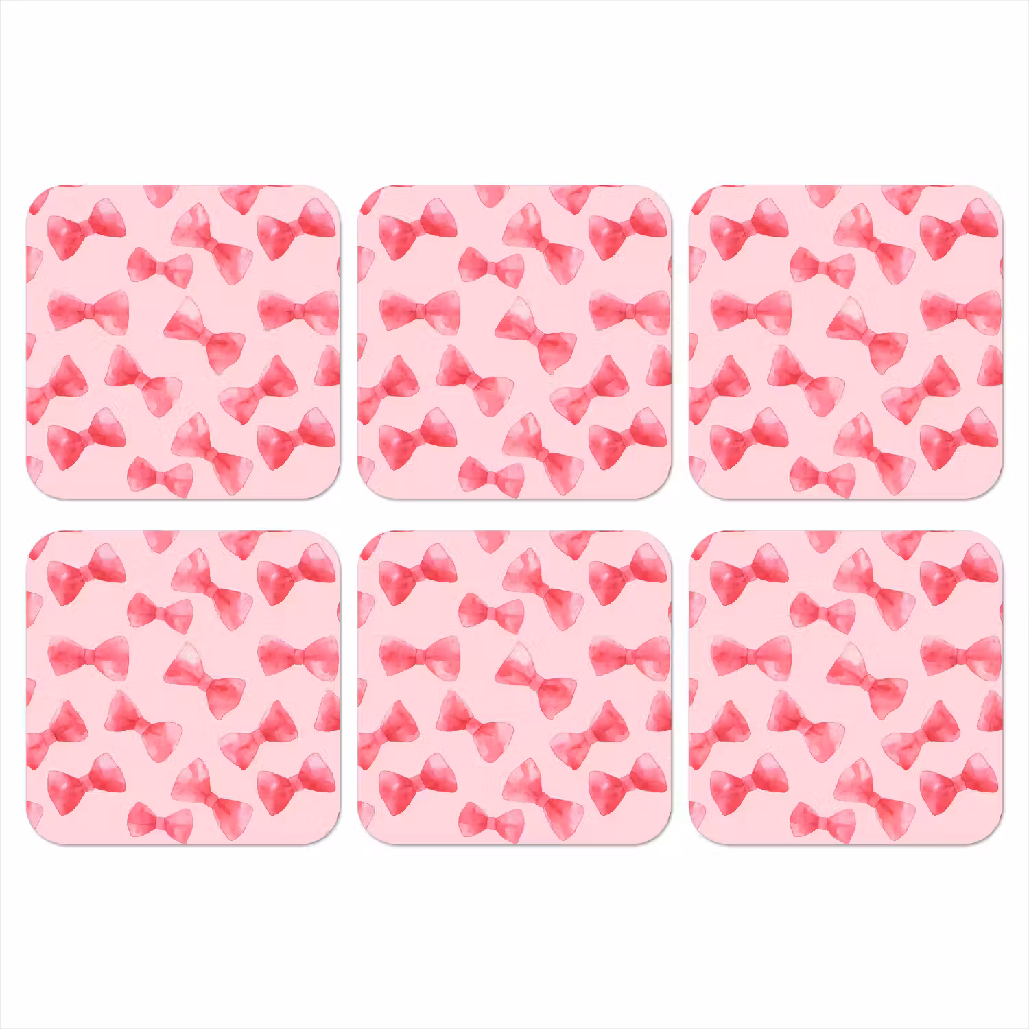 Strikken - Aquarel - Roze onderzetter kurk middel 366 -3d