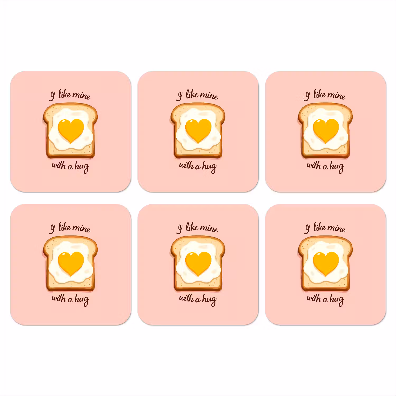 Brood - Illustratie - Quote - Roze onderzetter kurk middel -3d