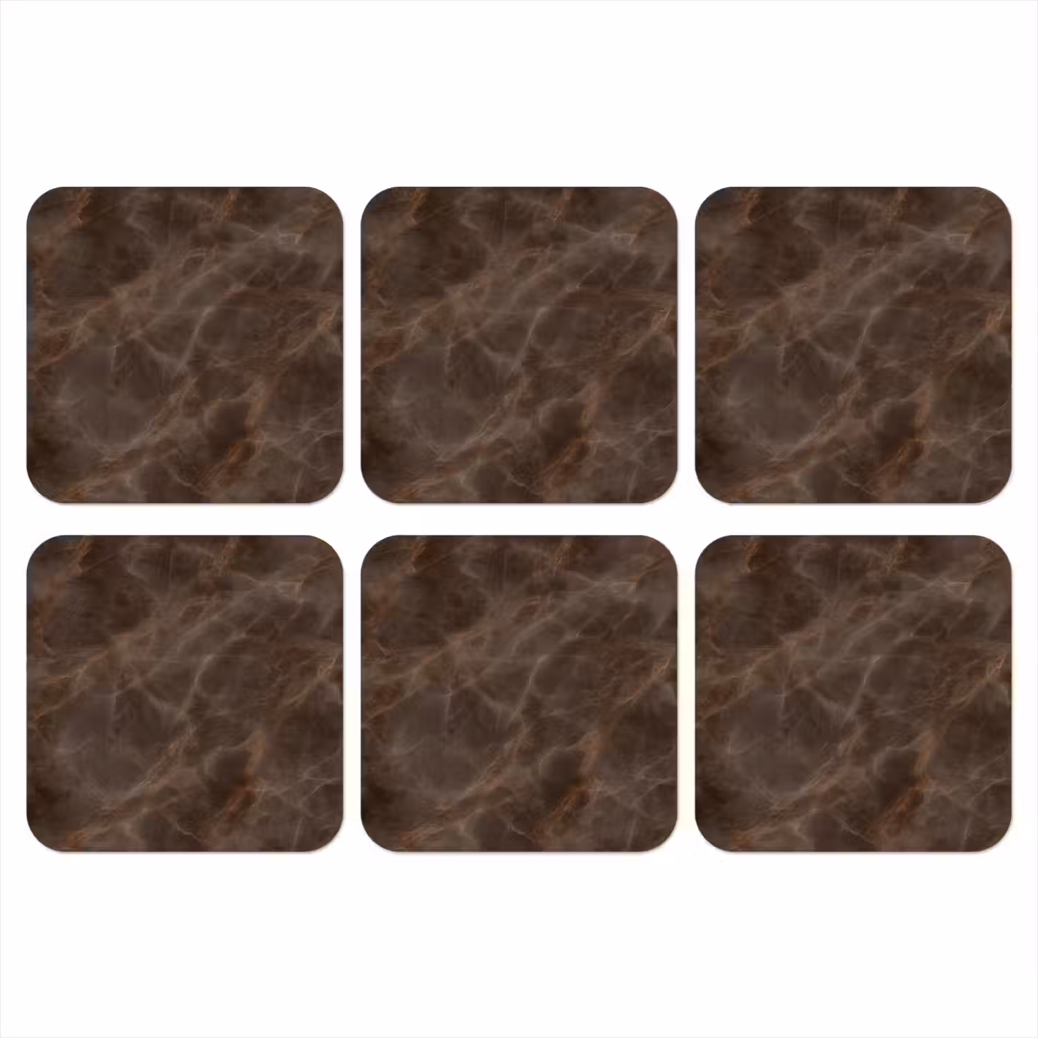 Bruin marmer - Organisch - Natuursteen onderzetter kurk middel -3d