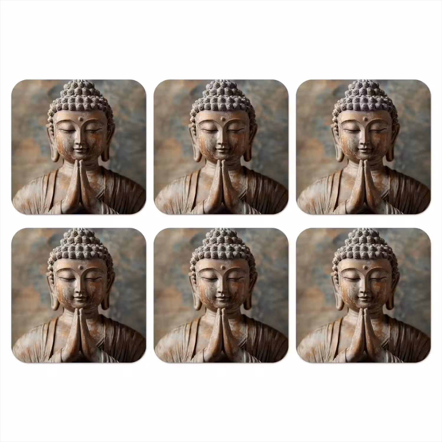 Boedha - Beeld - Bruin - Rust onderzetter kurk middel -3d