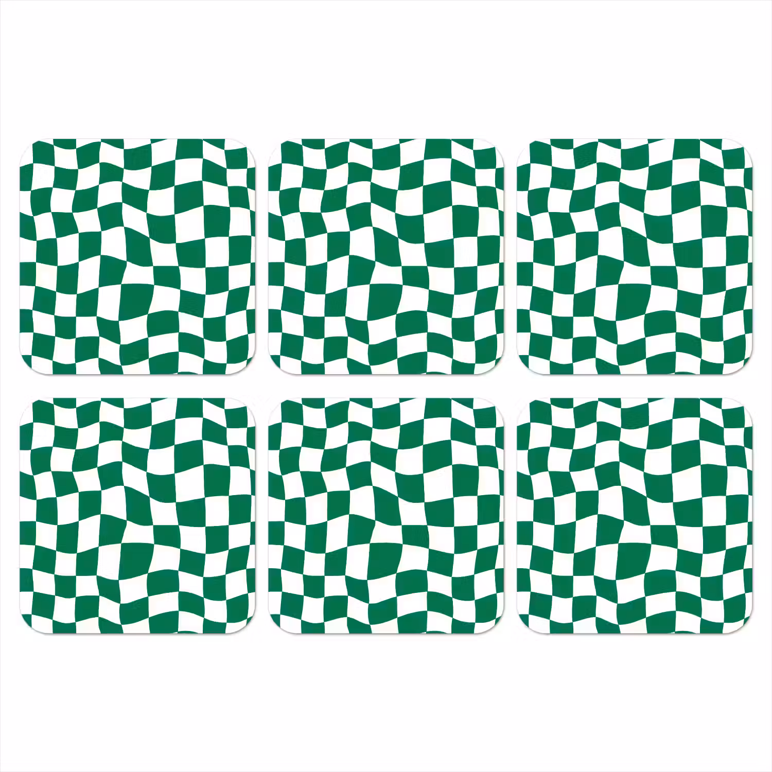 Schaakbord - Golvend - Groen onderzetter kurk middel 366 -3d