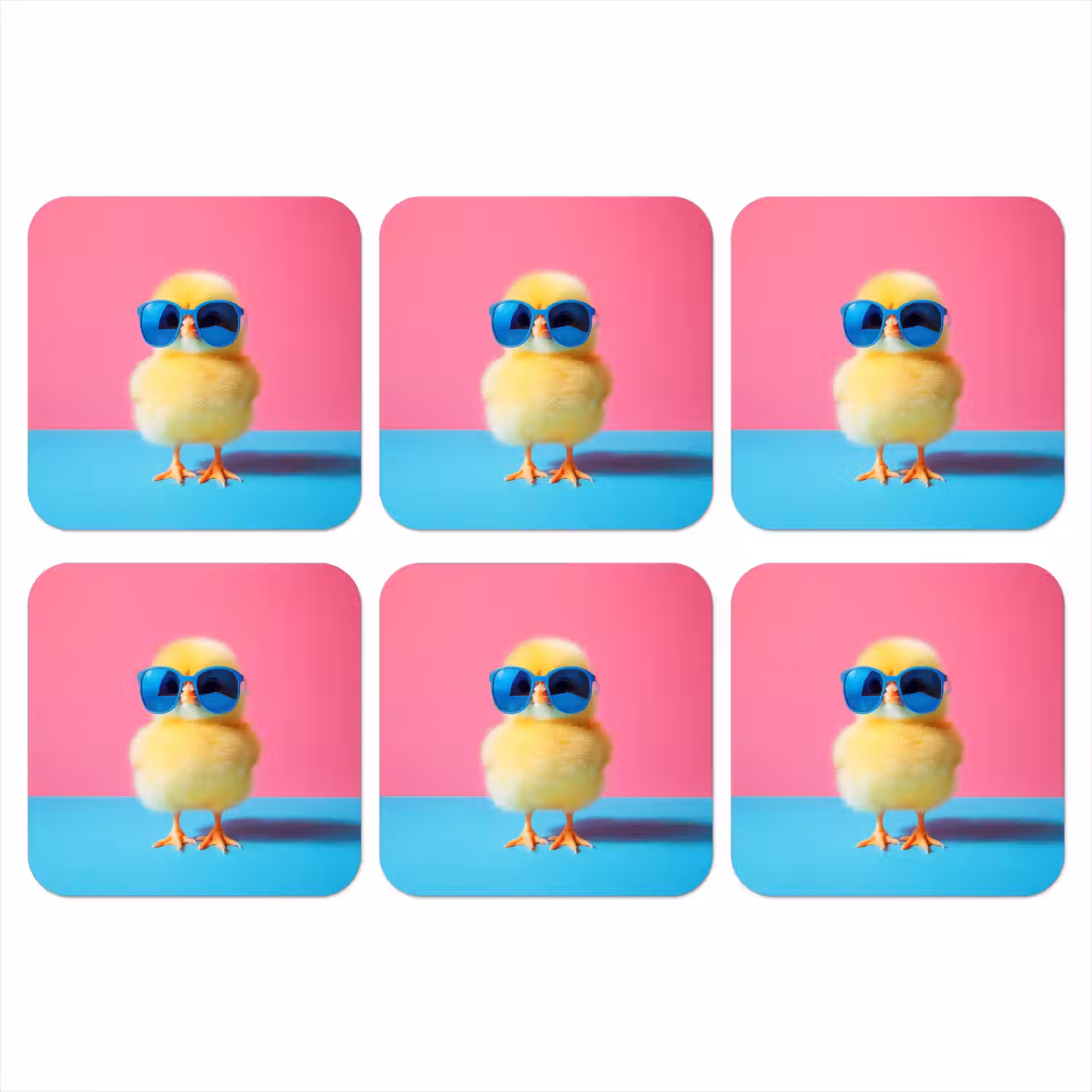 Kuiken - Zonnebril - Blauw onderzetter kurk middel -3d