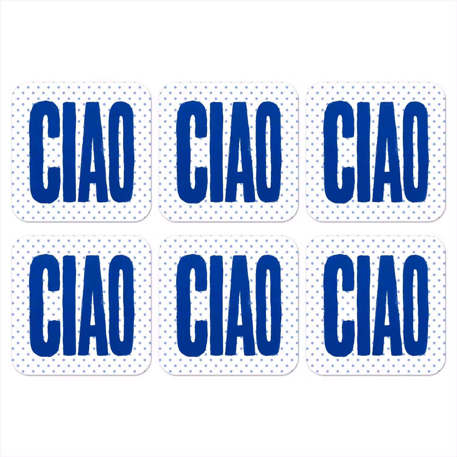 Ciao - Blauw - Stippen onderzetter kurk middel -3d