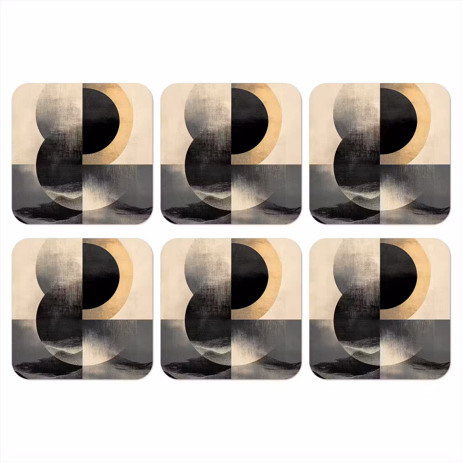 Cirkels - Schaduw - Abstract onderzetter kurk middel -3d
