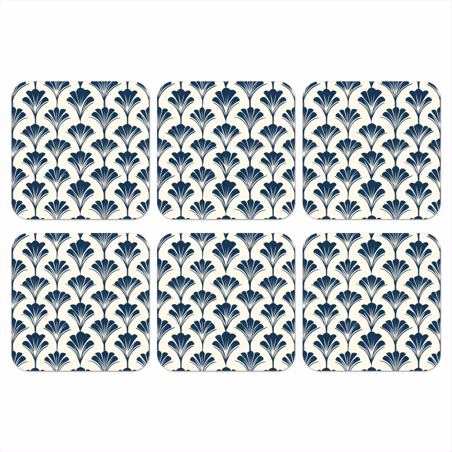 Klassiek - Motief - Blauw onderzetter kurk middel 366 -3d