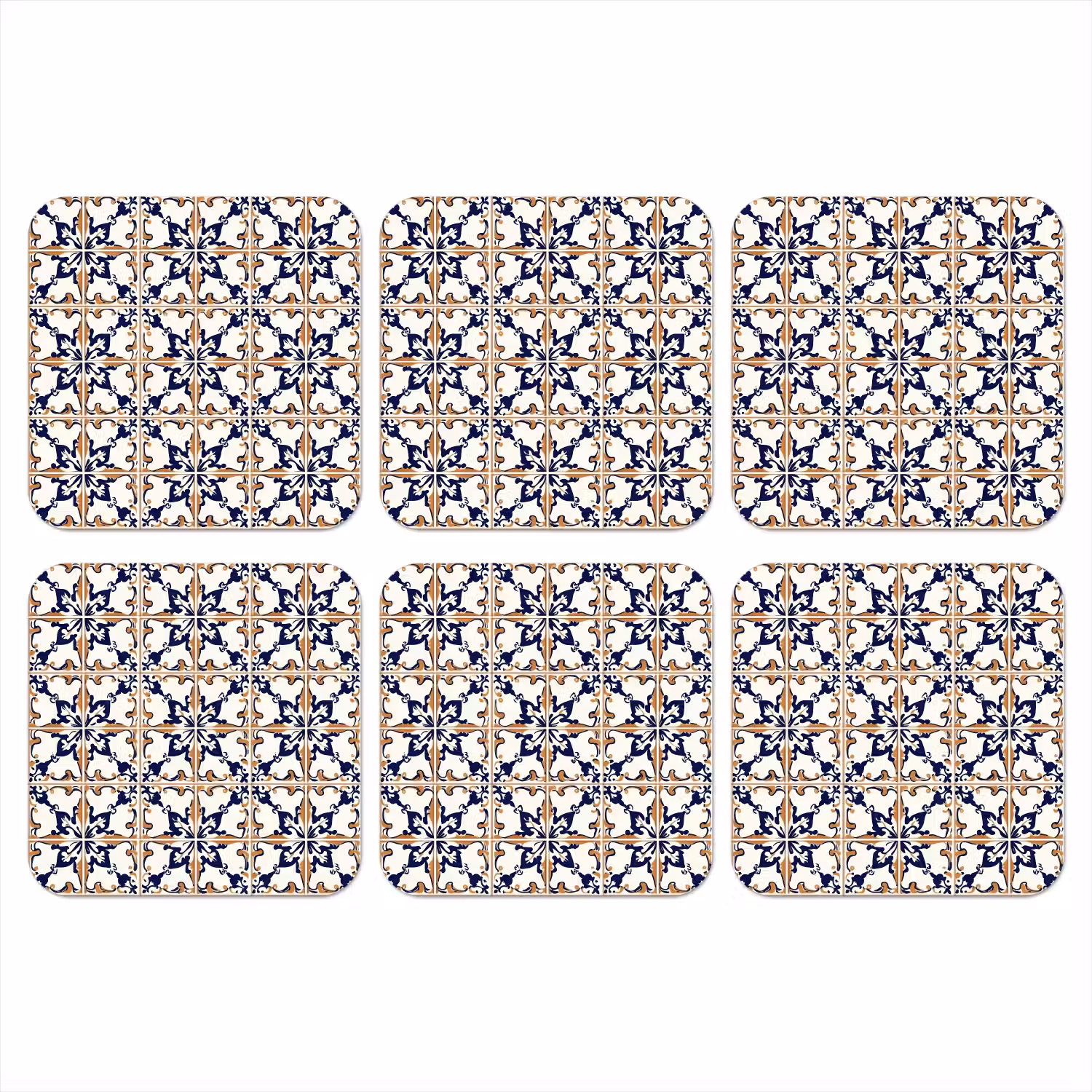 Klassiek - Patroon - Kleurrijk onderzetter kurk middel 366 -3d