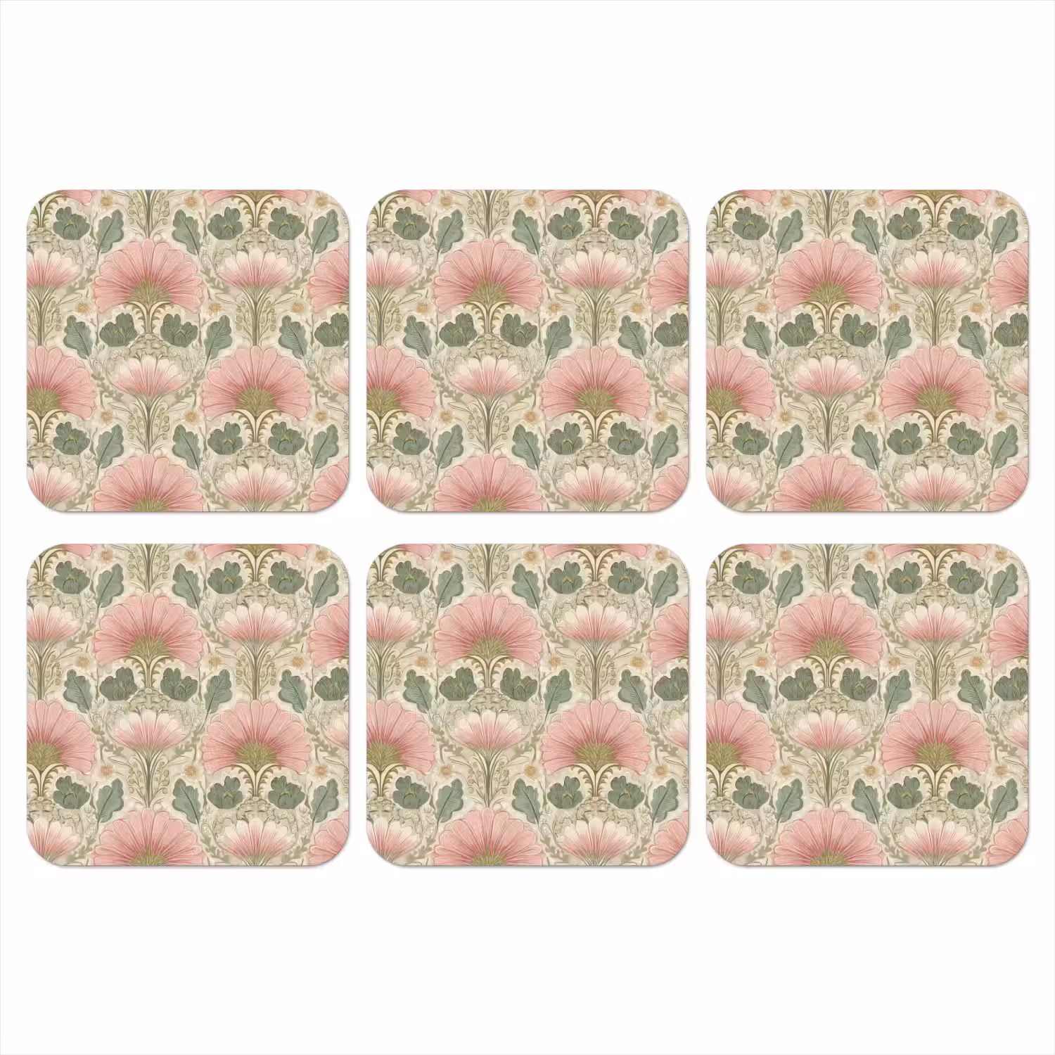 Klassiek - Patroon - Roze onderzetter kurk middel 366 -3d