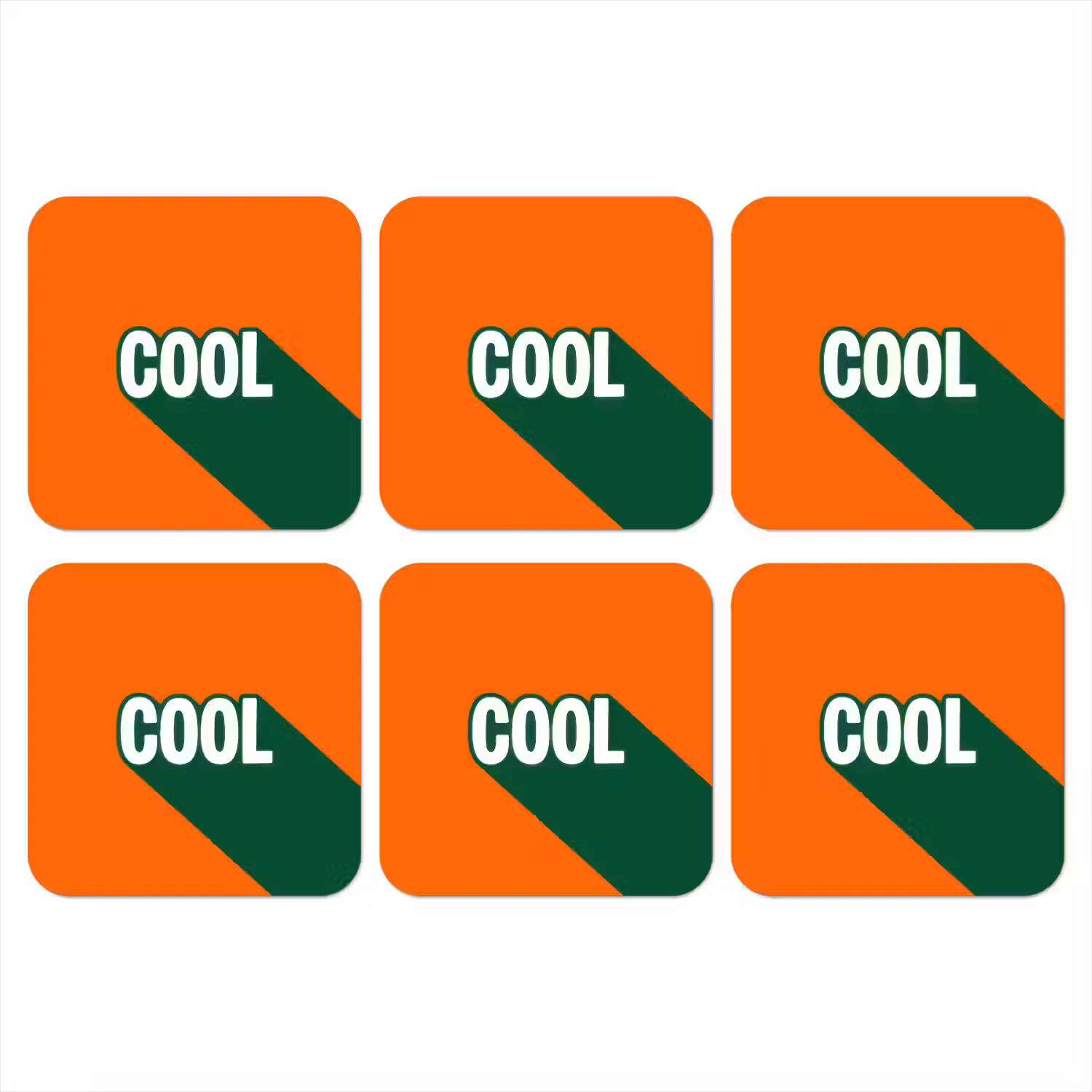 Cool - Oranje - Groen onderzetter kurk middel -3d