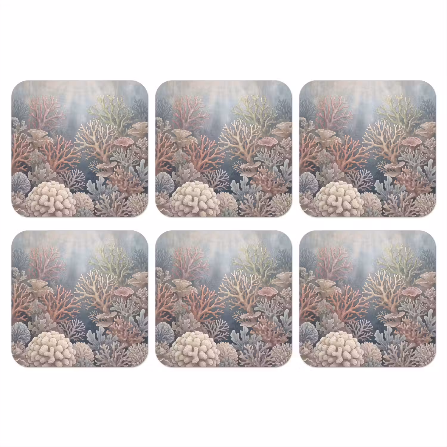 Koraal - Zeeleven - Onderwater - Illustratie - Natuur onderzetter kurk middel -3d