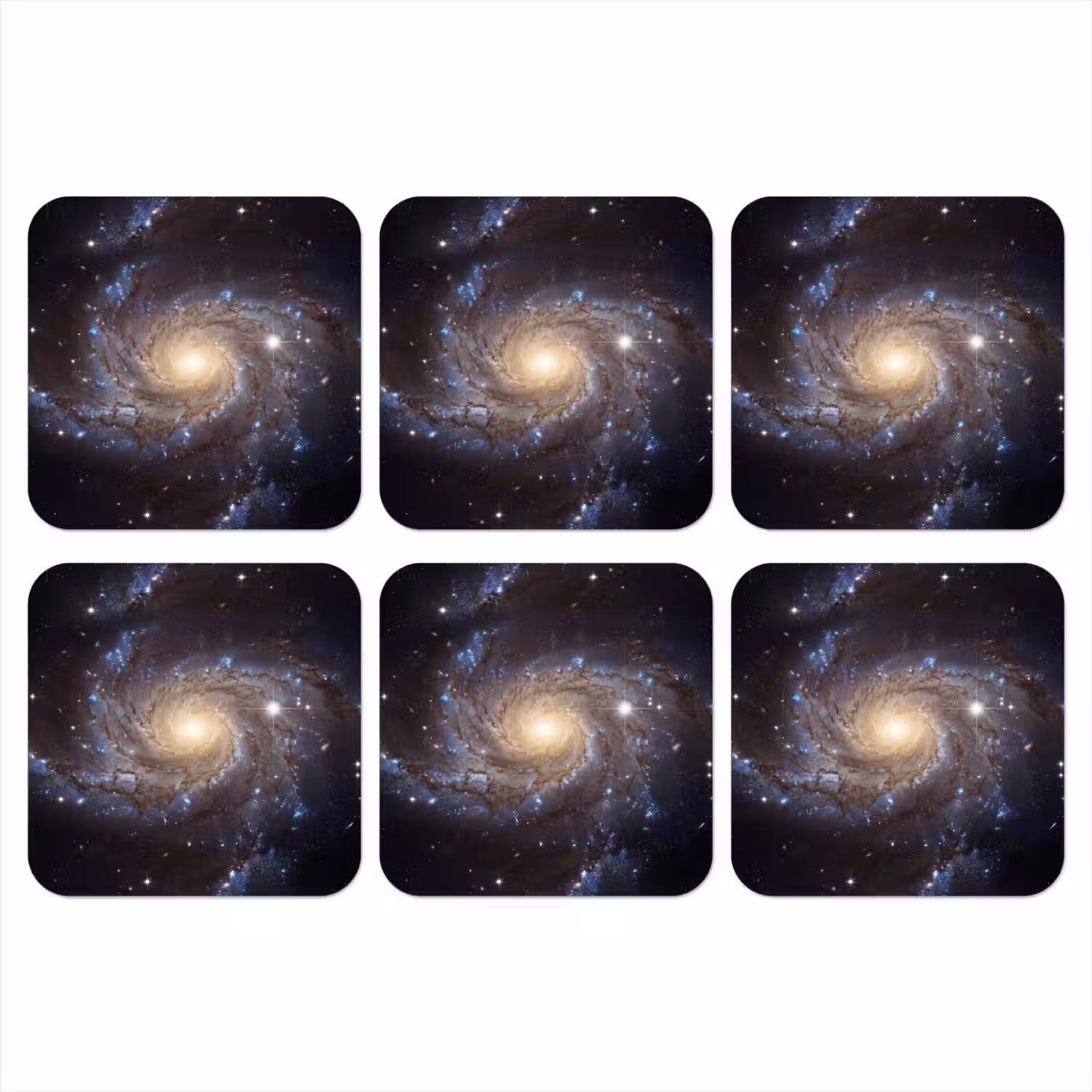 Kosmos - Sterrenstelsel - Donker onderzetter kurk middel -3d