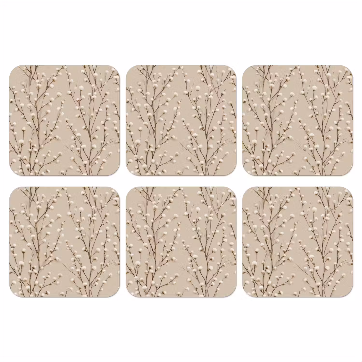 Katoen - Natuur - Taupe onderzetter kurk middel 366 -3d
