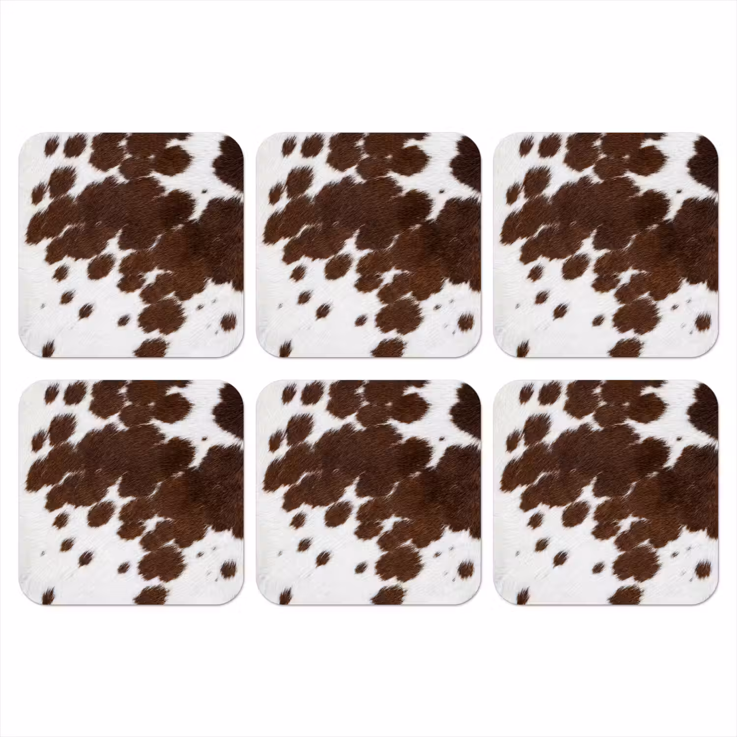 Koeienhuid - Klassiek - Bruin onderzetter kurk middel -3d
