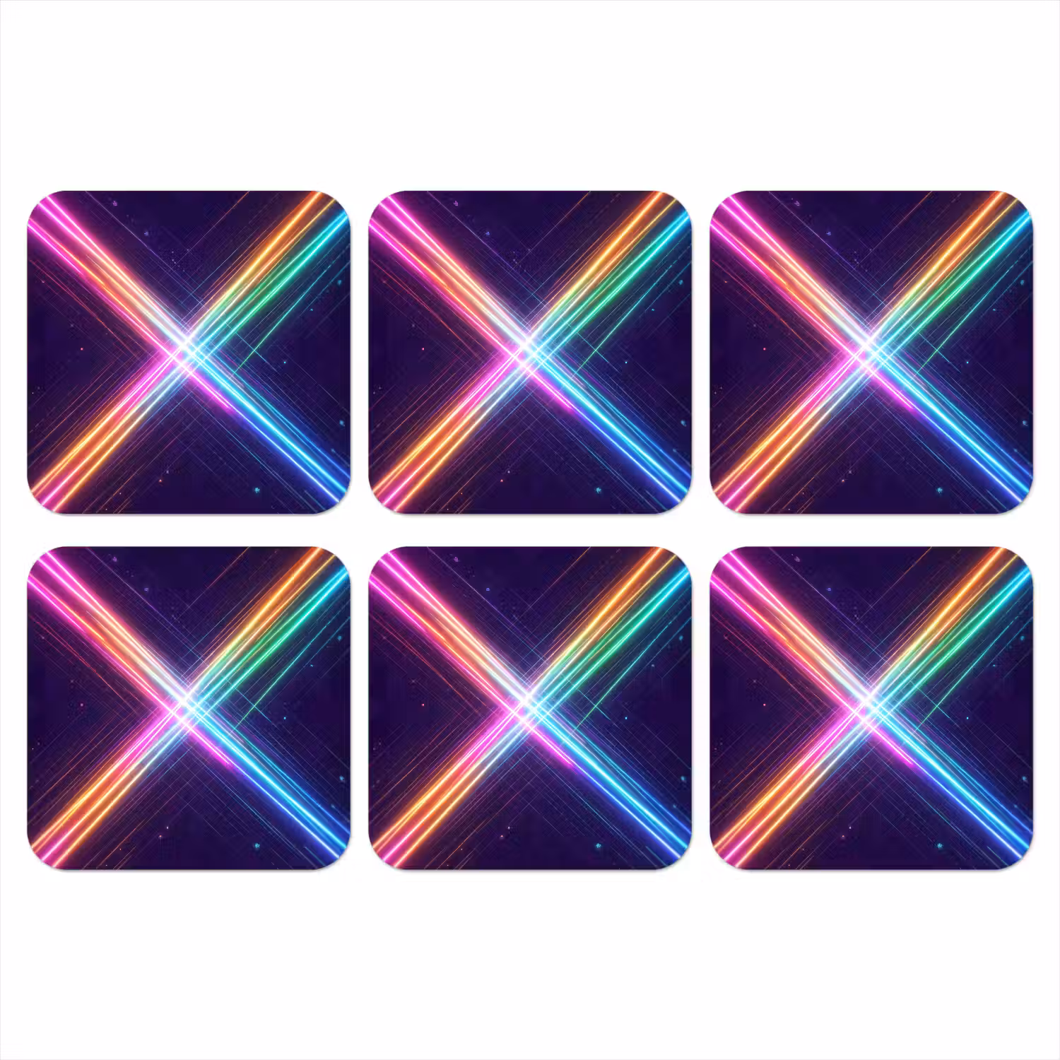 Kruisen - Lasterstralen - Neon onderzetter kurk middel -3d