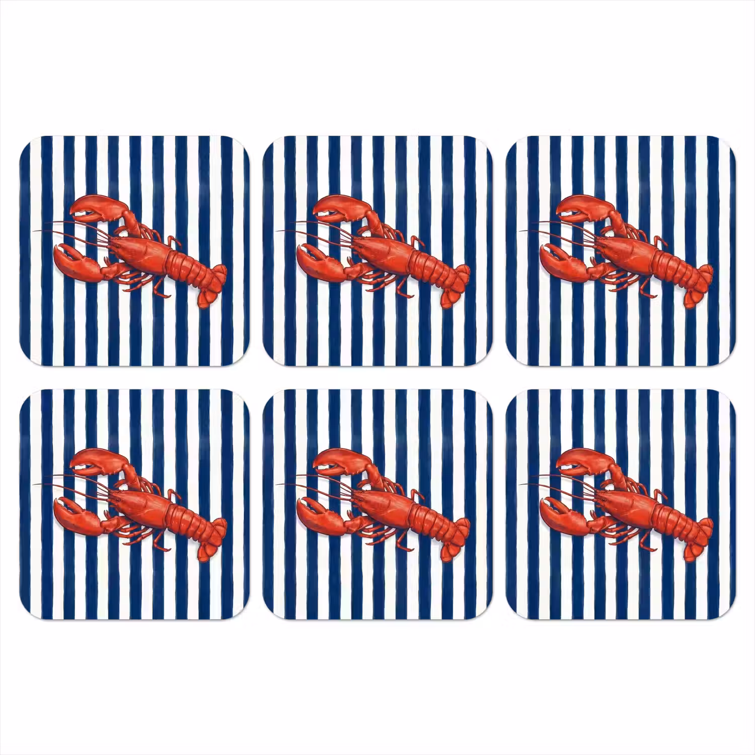 Schaaldier - Kreeft - Marine - Illustratie - Rood onderzetter kurk middel -3d