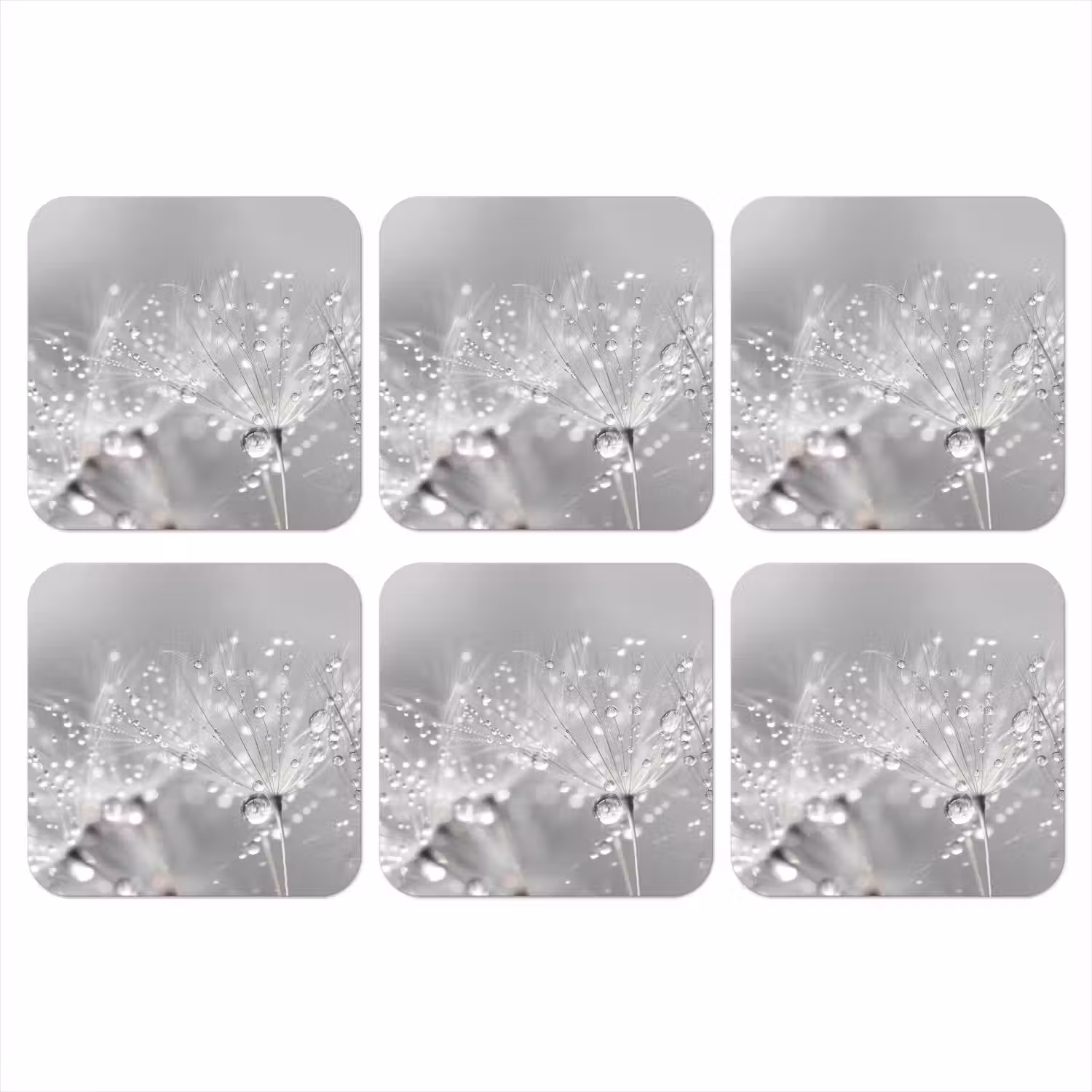 Paardenbloem - Waterdruppels - Stilleven - Modern onderzetter kurk middel -3d