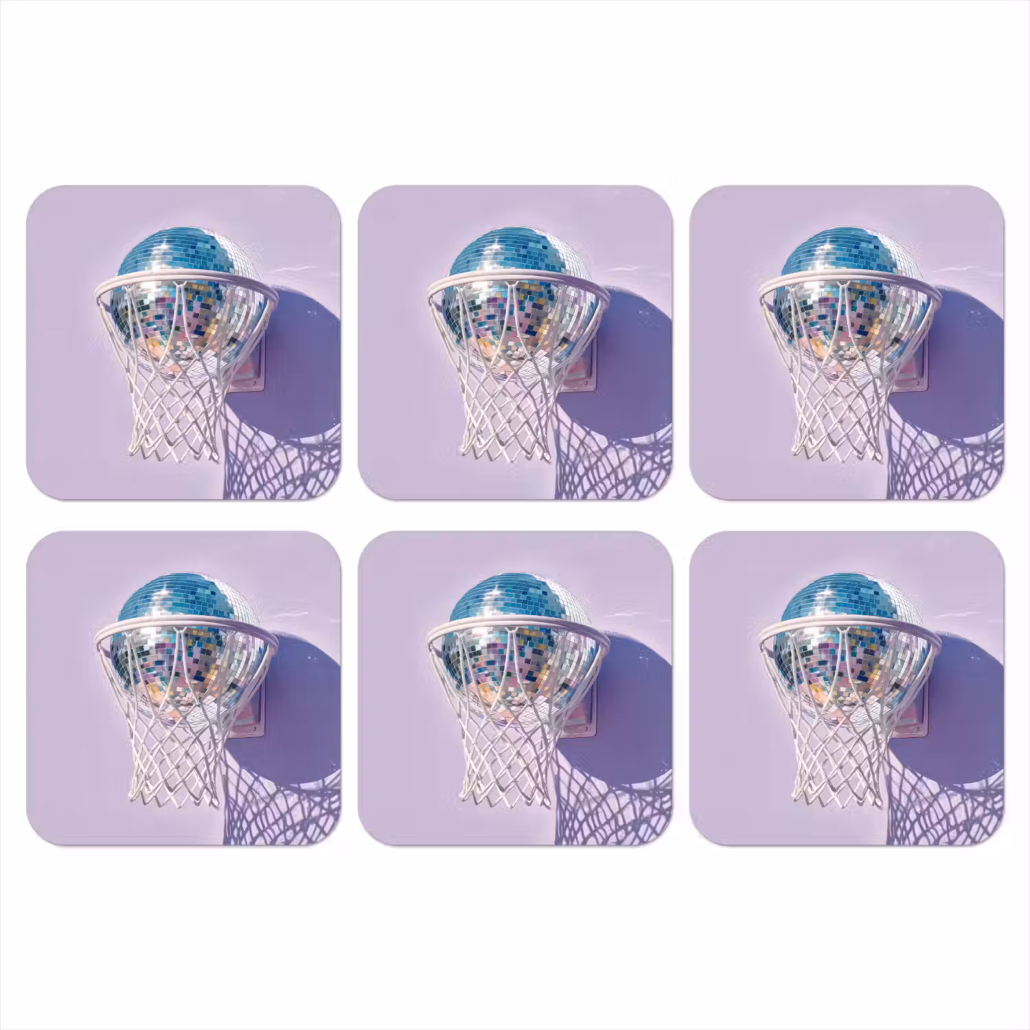 Discobal - Basketbalring - Grafisch onderzetter kurk middel -3d