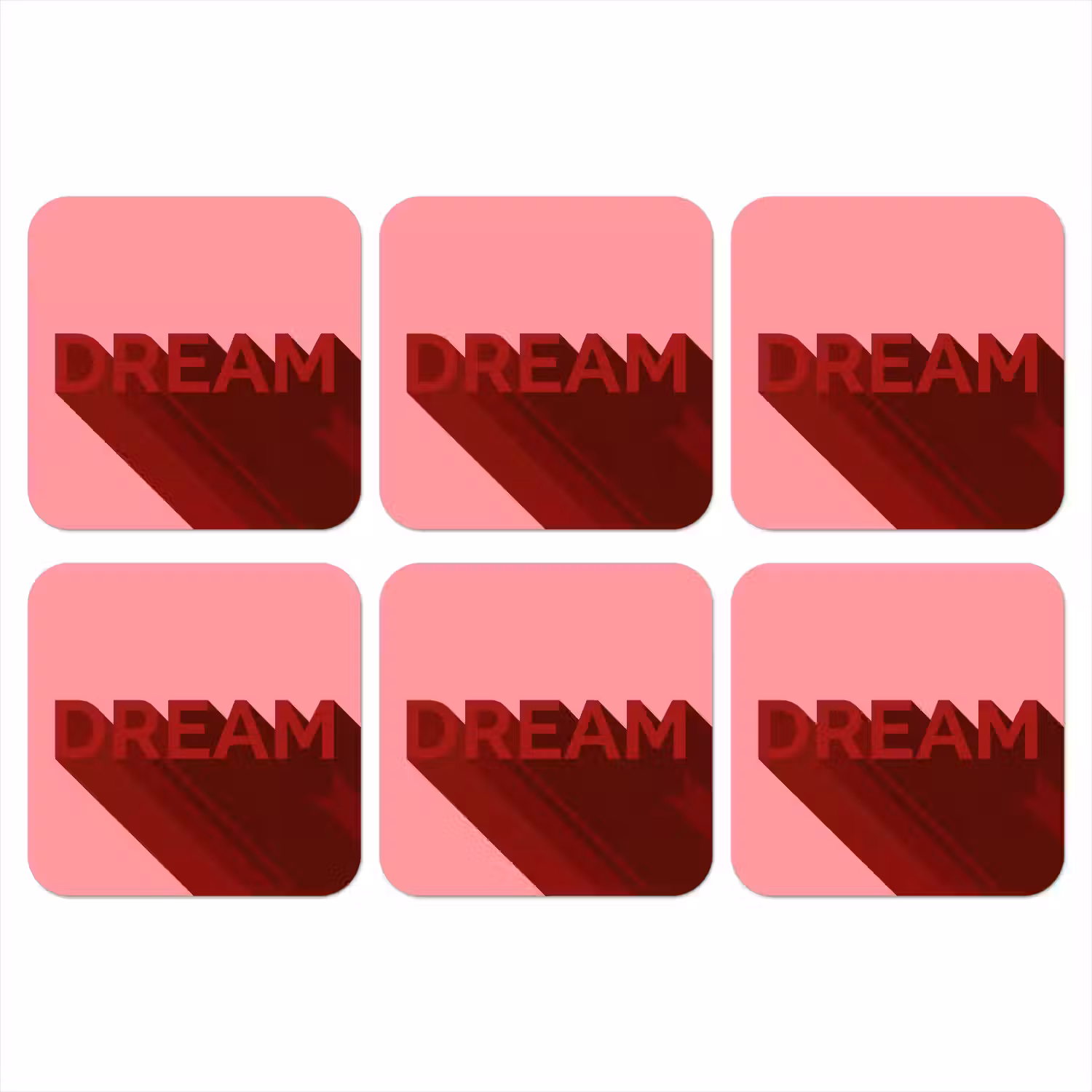 Dream - 3D - Rood - Roze onderzetter kurk middel -3d
