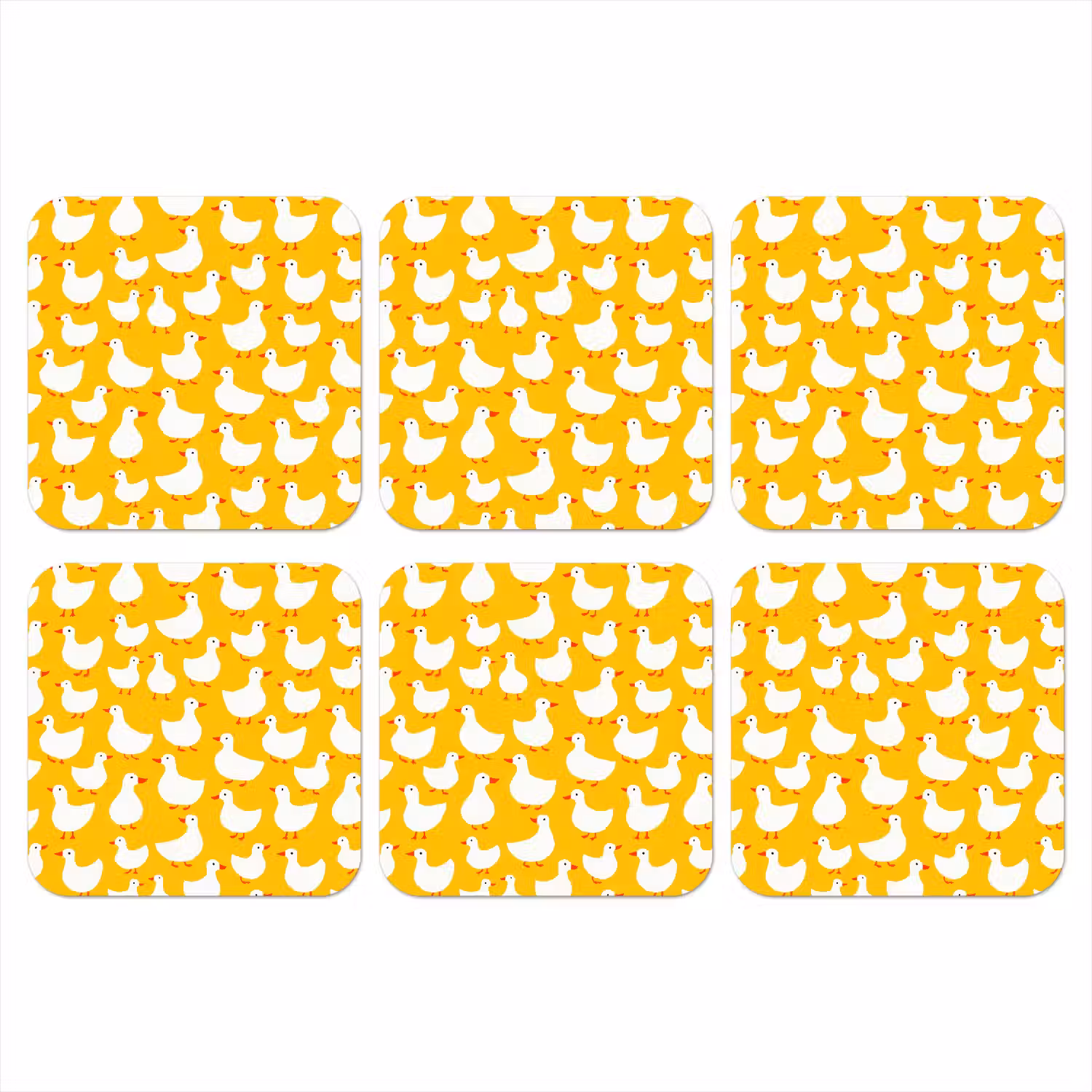 Eendjes - Patroon - Geel onderzetter kurk middel 366 -3d