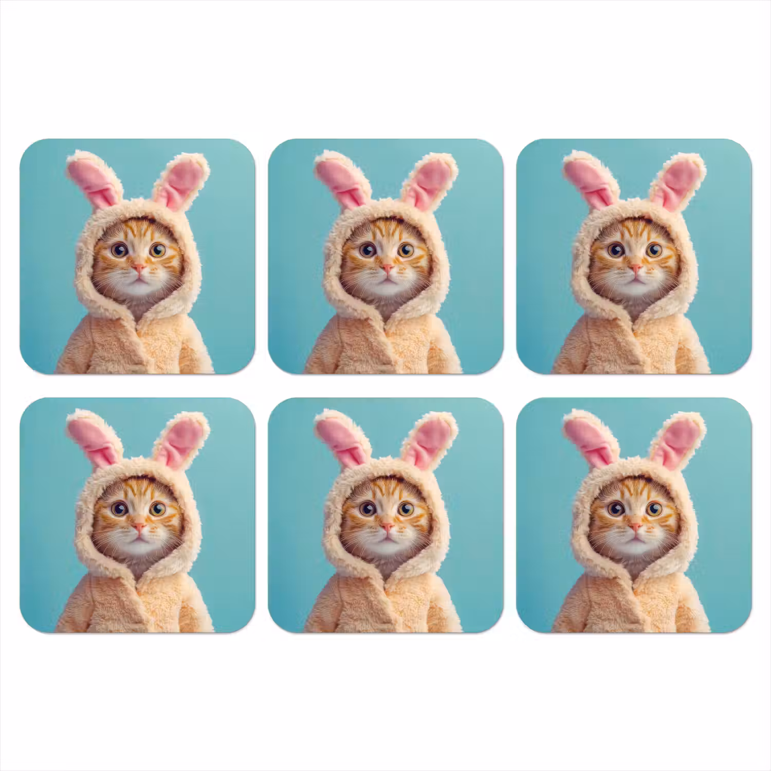 Paashaas - Kat - Kostuum onderzetter kurk middel -3d