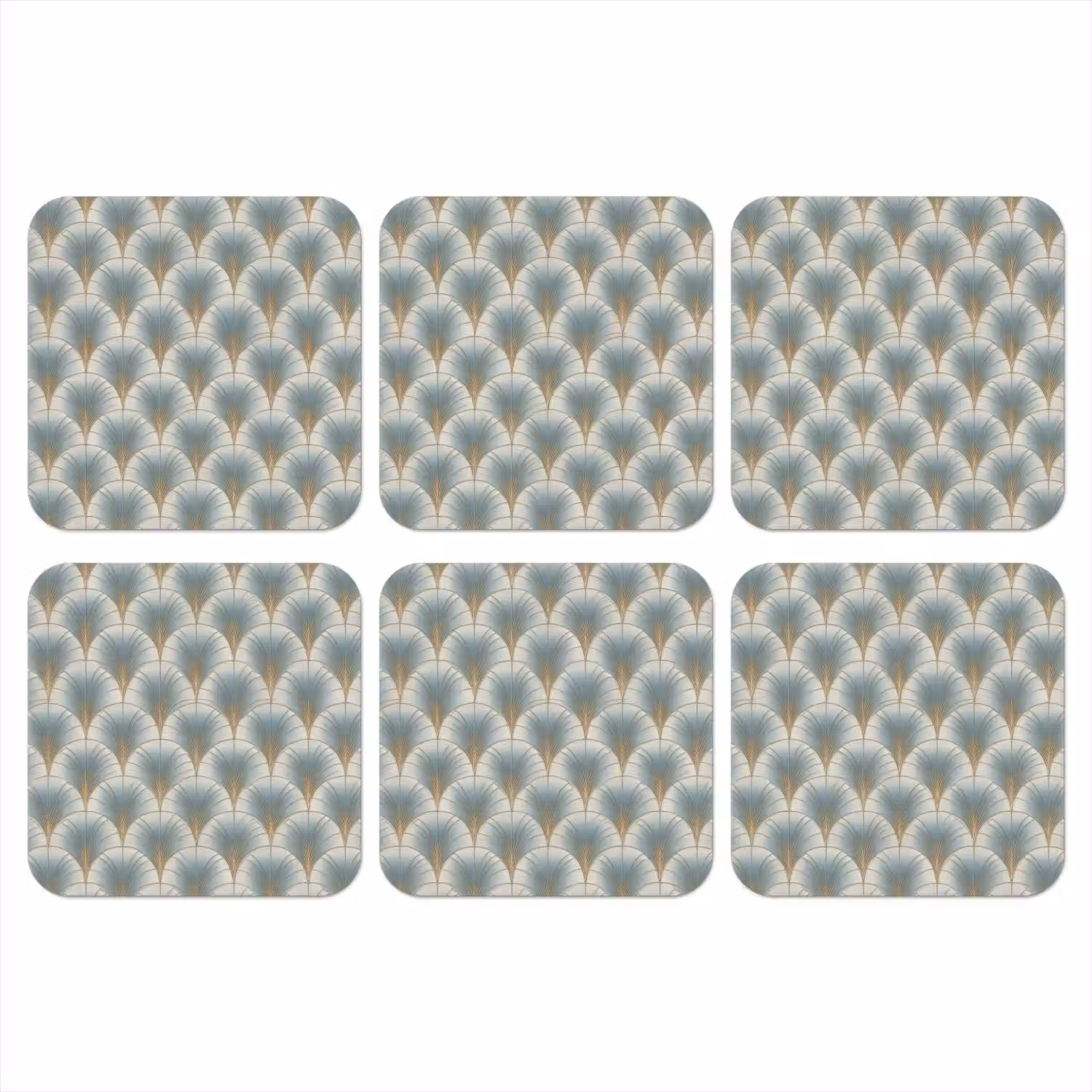 Waaier - Klassiek - Blauw onderzetter kurk middel 366 -3d