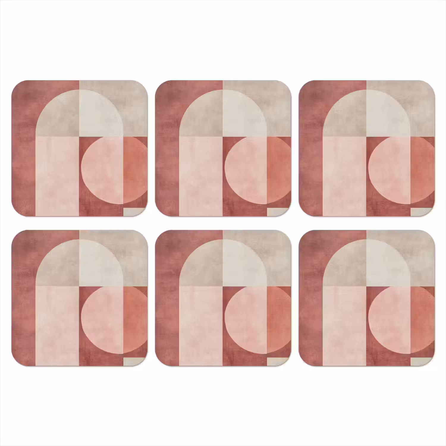 Figuren - Abstract - Roze onderzetter kurk middel -3d