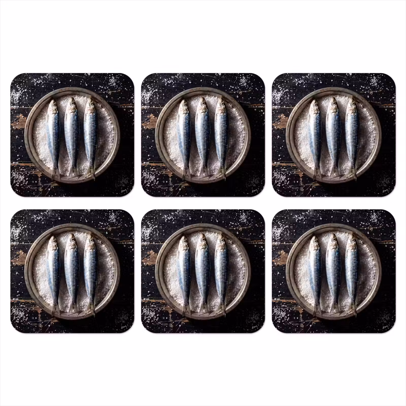 Coaster - Fish - Salt - Food - Vis - Zout - Eten onderzetter kurk middel
