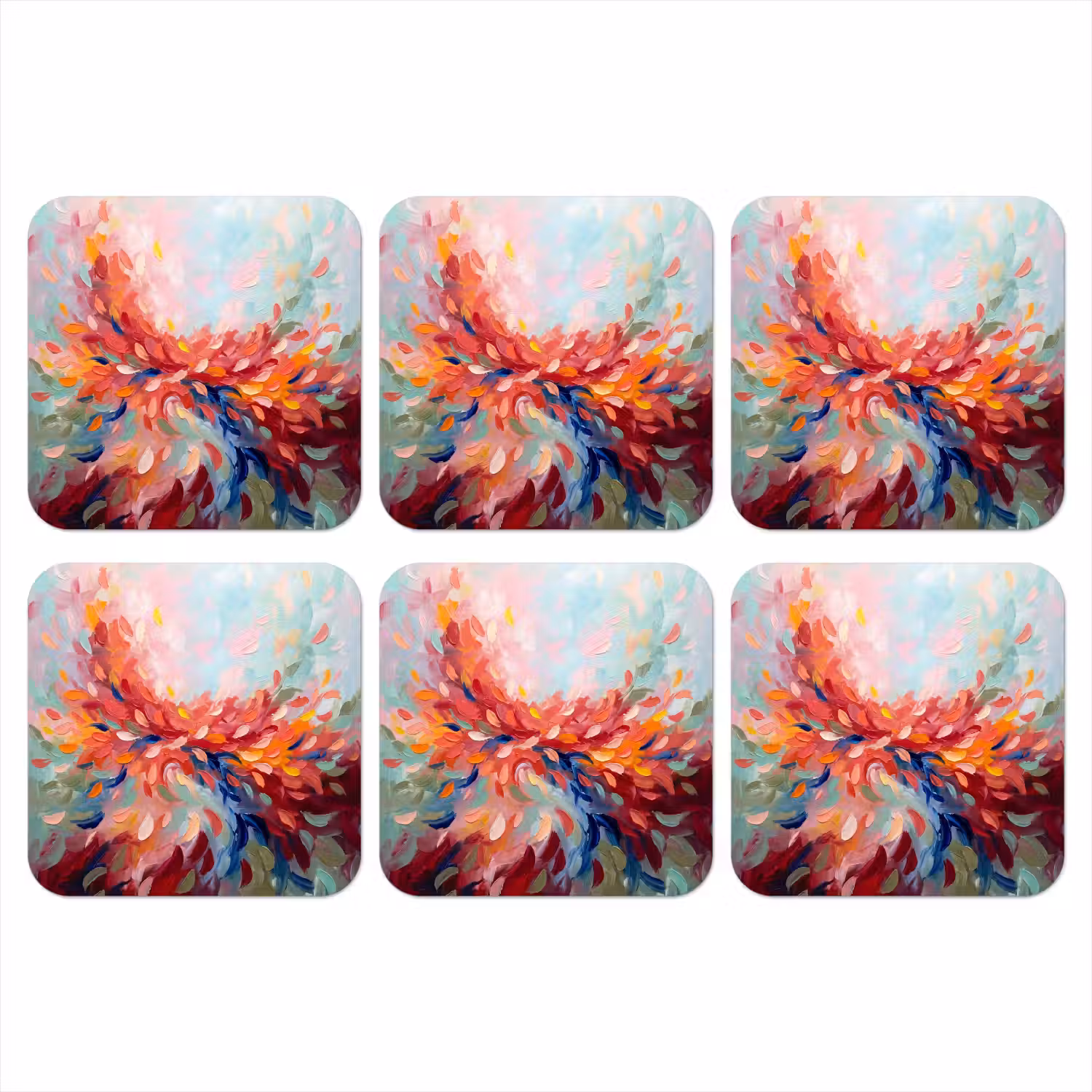 Bloemen - Abstract - Kunst - Modern onderzetter kurk middel -3d