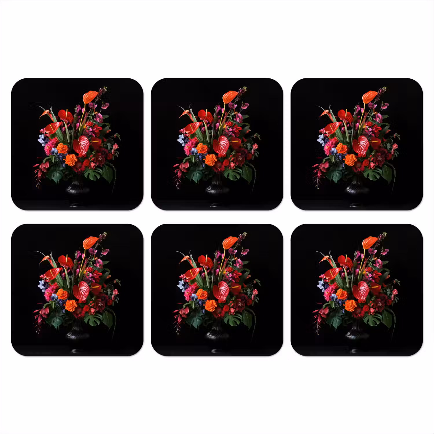 Bloemen - Boeket - Sierlijk onderzetter kurk middel -3d
