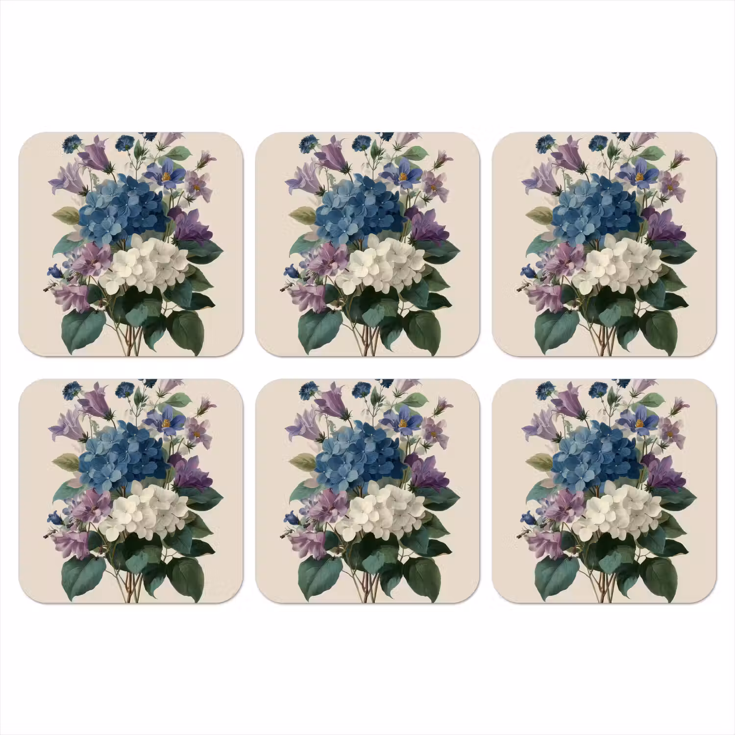 Bloemen - Gedetailleerd - Rust - Realistisch onderzetter kurk middel -3d