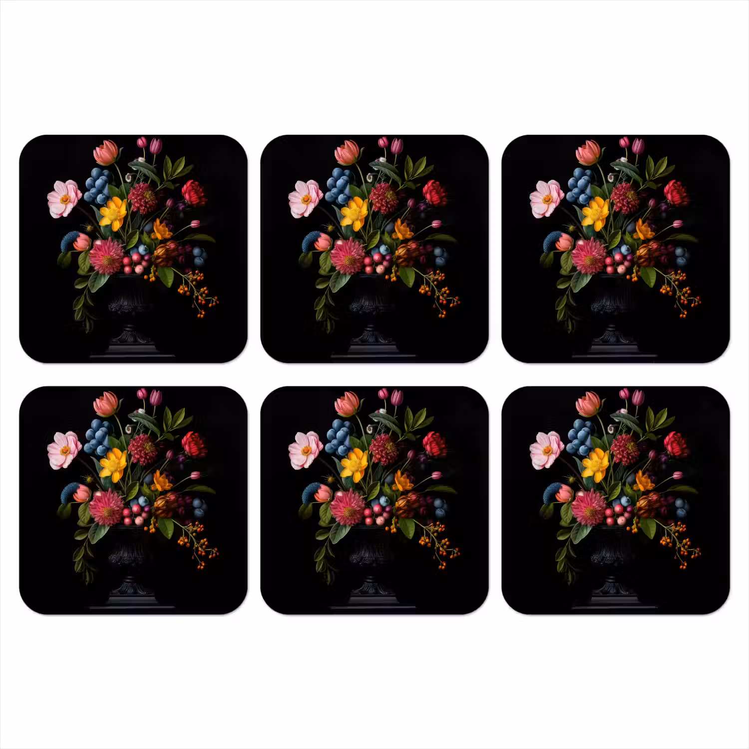 Bloemen - Vrolijk - Vaas onderzetter kurk middel -3d