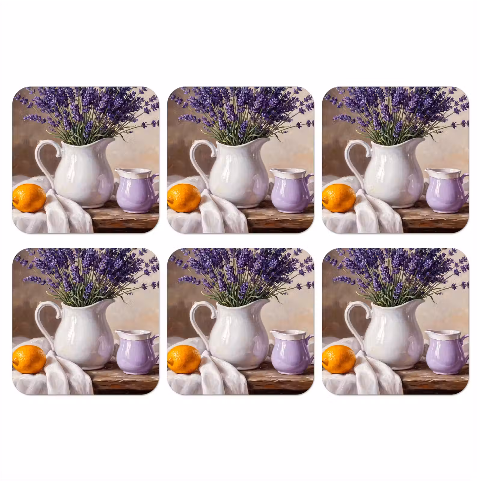 Coaster - Flowers - Still Life - Purple - Bloemen - Stilleven - Paars onderzetter kurk middel