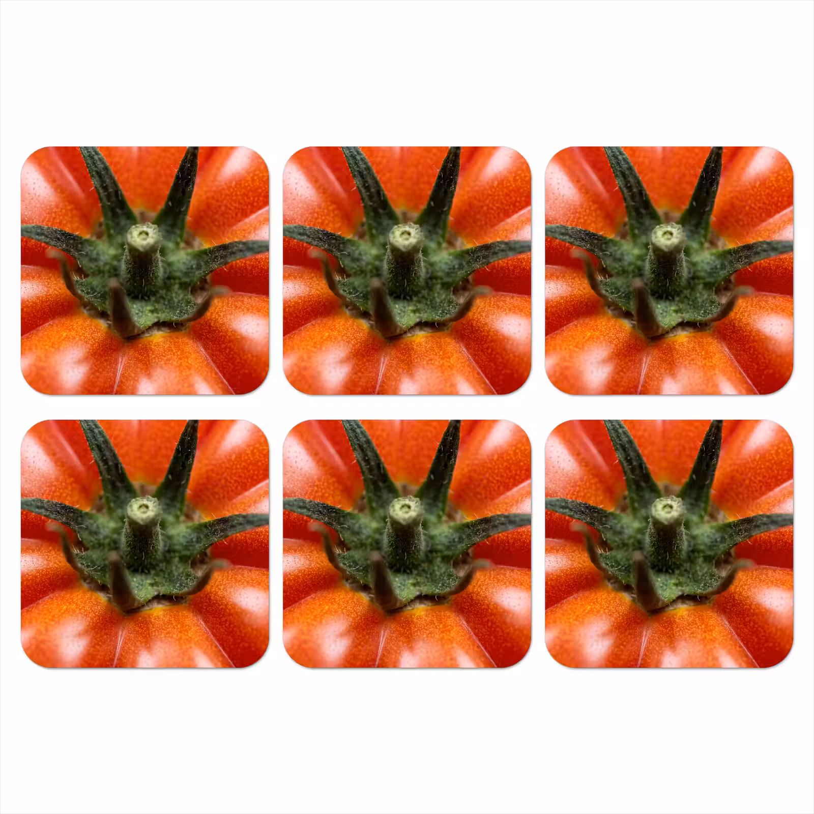 Coaster - Food - Tomato - Red - Eten - Tomaat - Rood onderzetter kurk middel