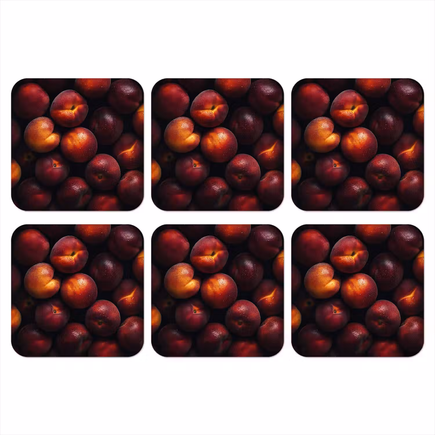 Fruit - Close up - Nectarines onderzetter kurk middel -3d