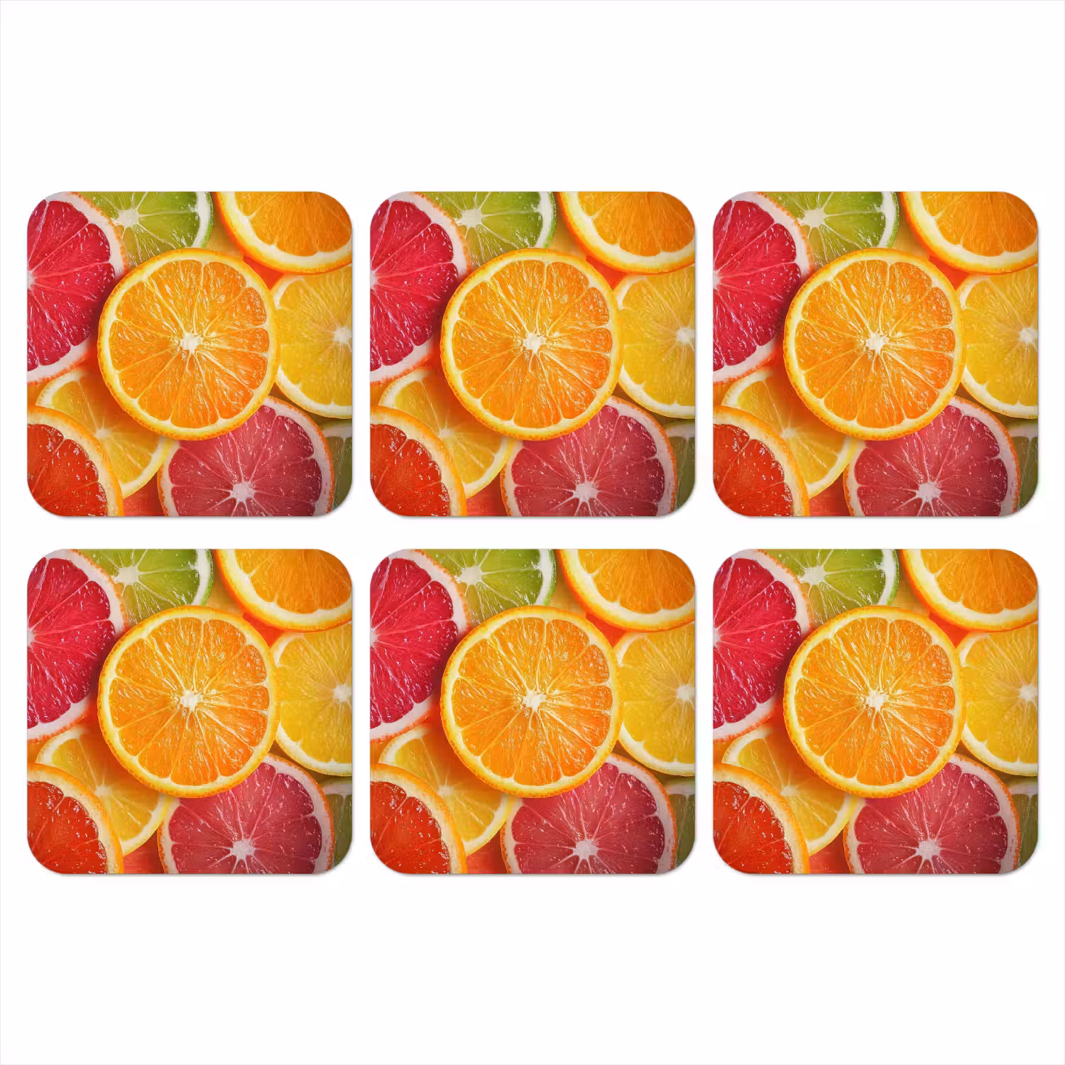 Fruit - Kleurrijk - Close up onderzetter kurk middel -3d