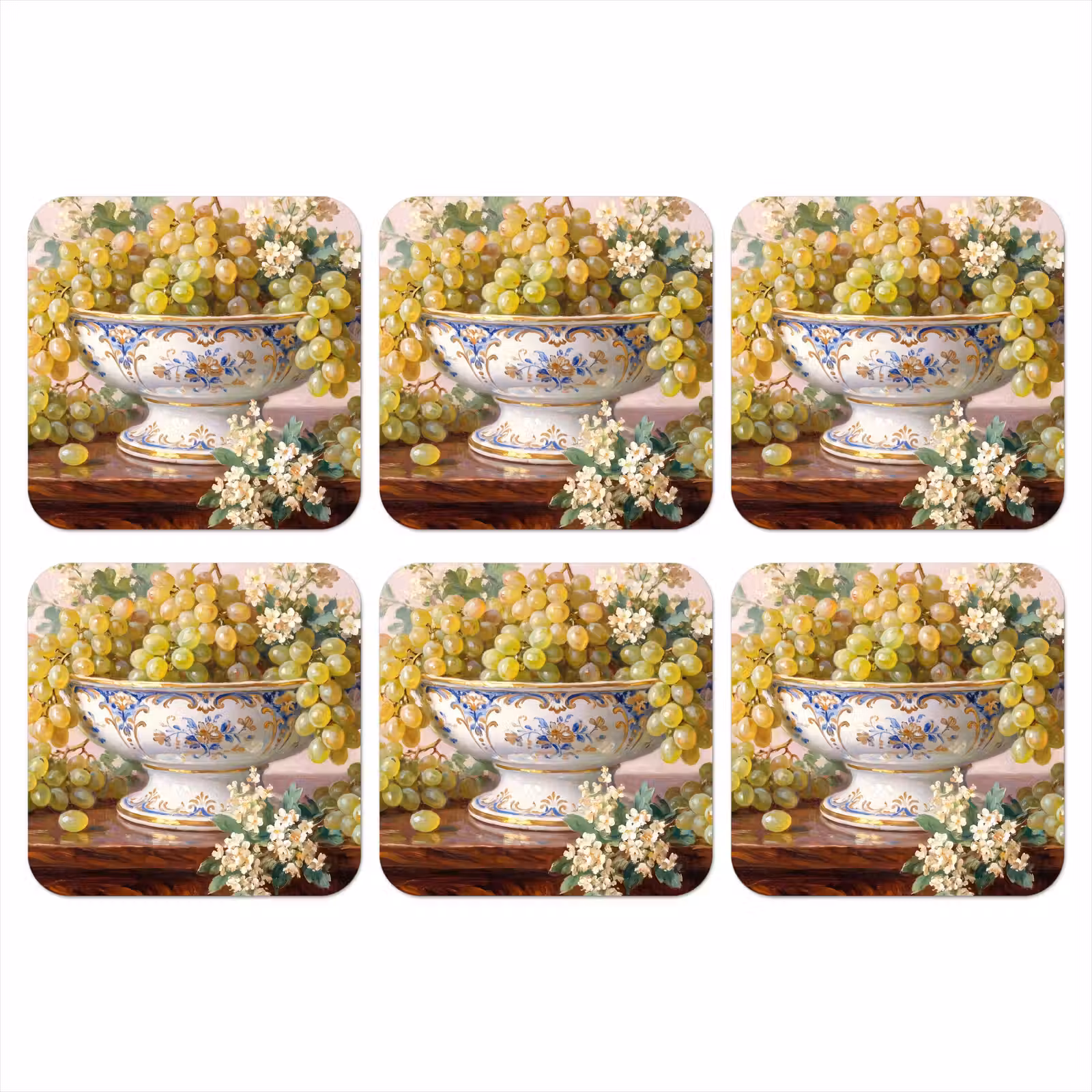 Coaster - Fruit - Still Life - Classical - Fruit - Stilleven - Klassiek onderzetter kurk middel