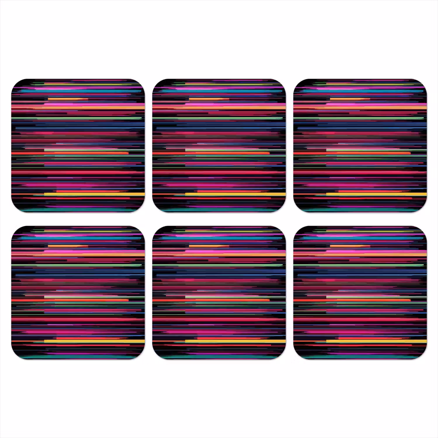 Gaming - Abstract - Lijnen - Horizontaal - Kleurrijk onderzetter kurk middel -3d