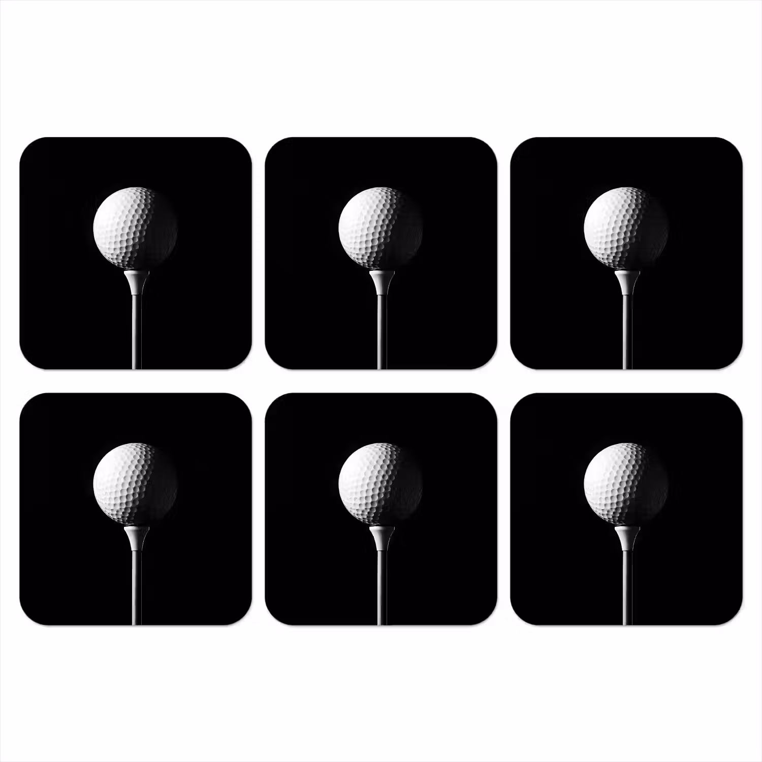 Golfbal - Minimalistisch - Wit onderzetter kurk middel -3d