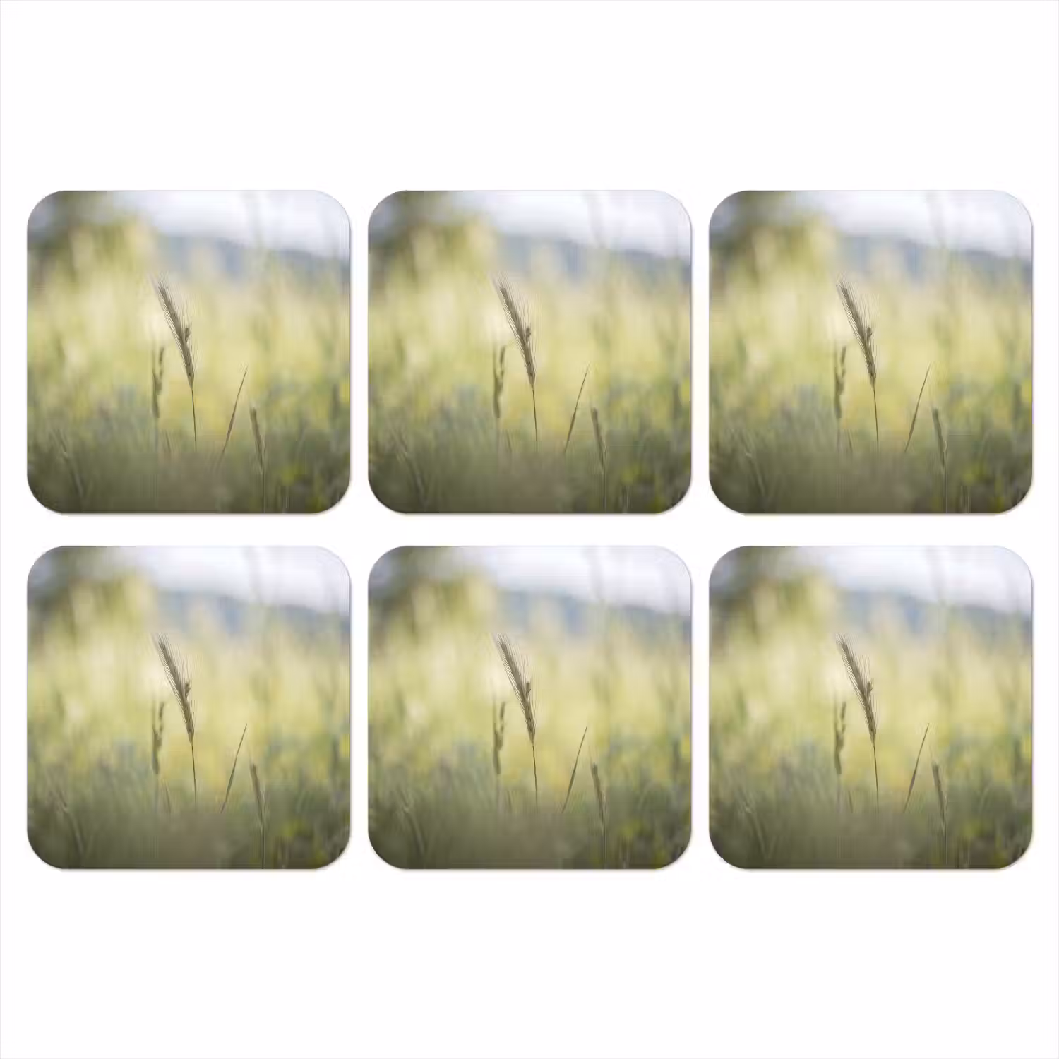 Graan - Aar - Natuur - Groen - Detail onderzetter kurk middel -3d