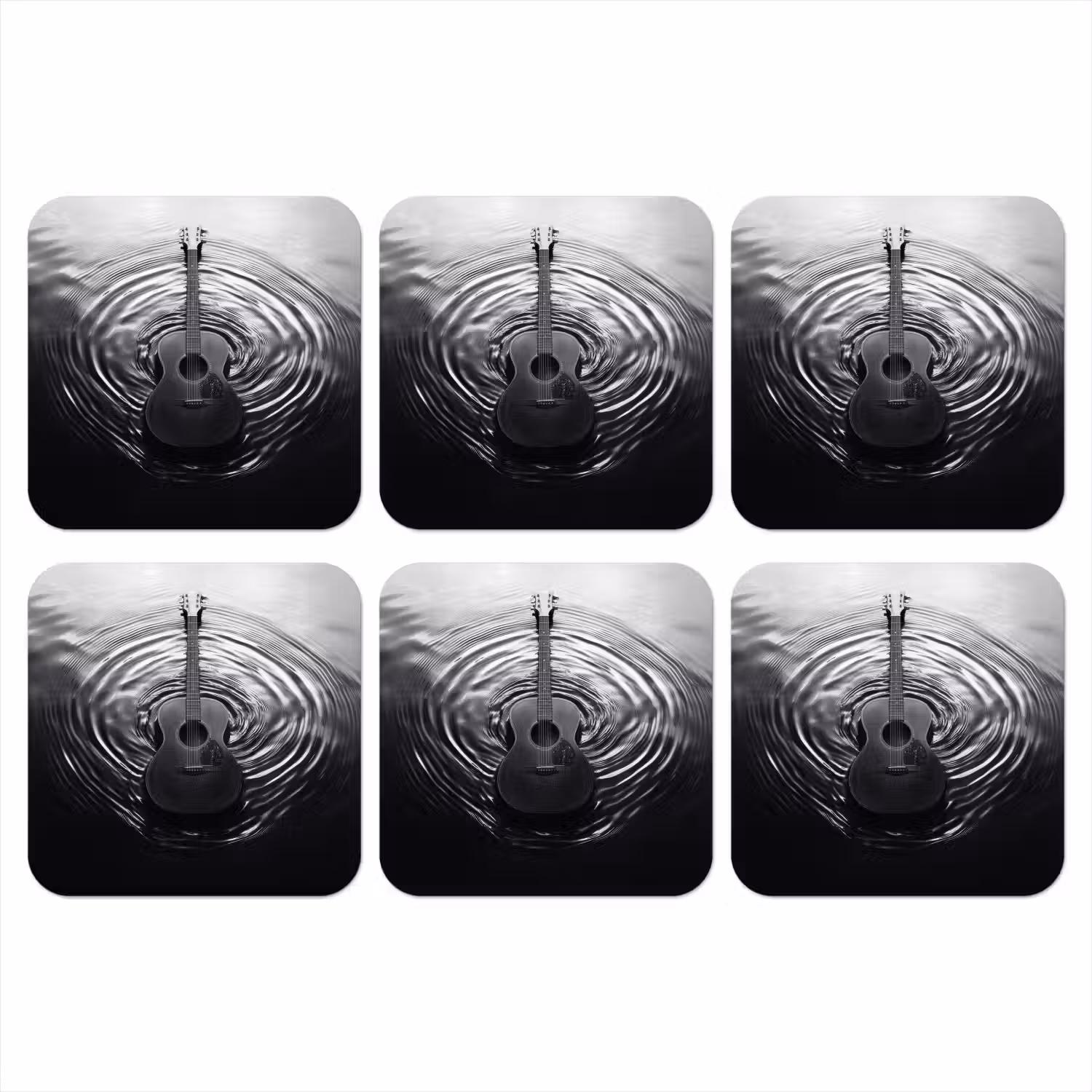 Gitaar - Hout - Water onderzetter kurk middel -3d