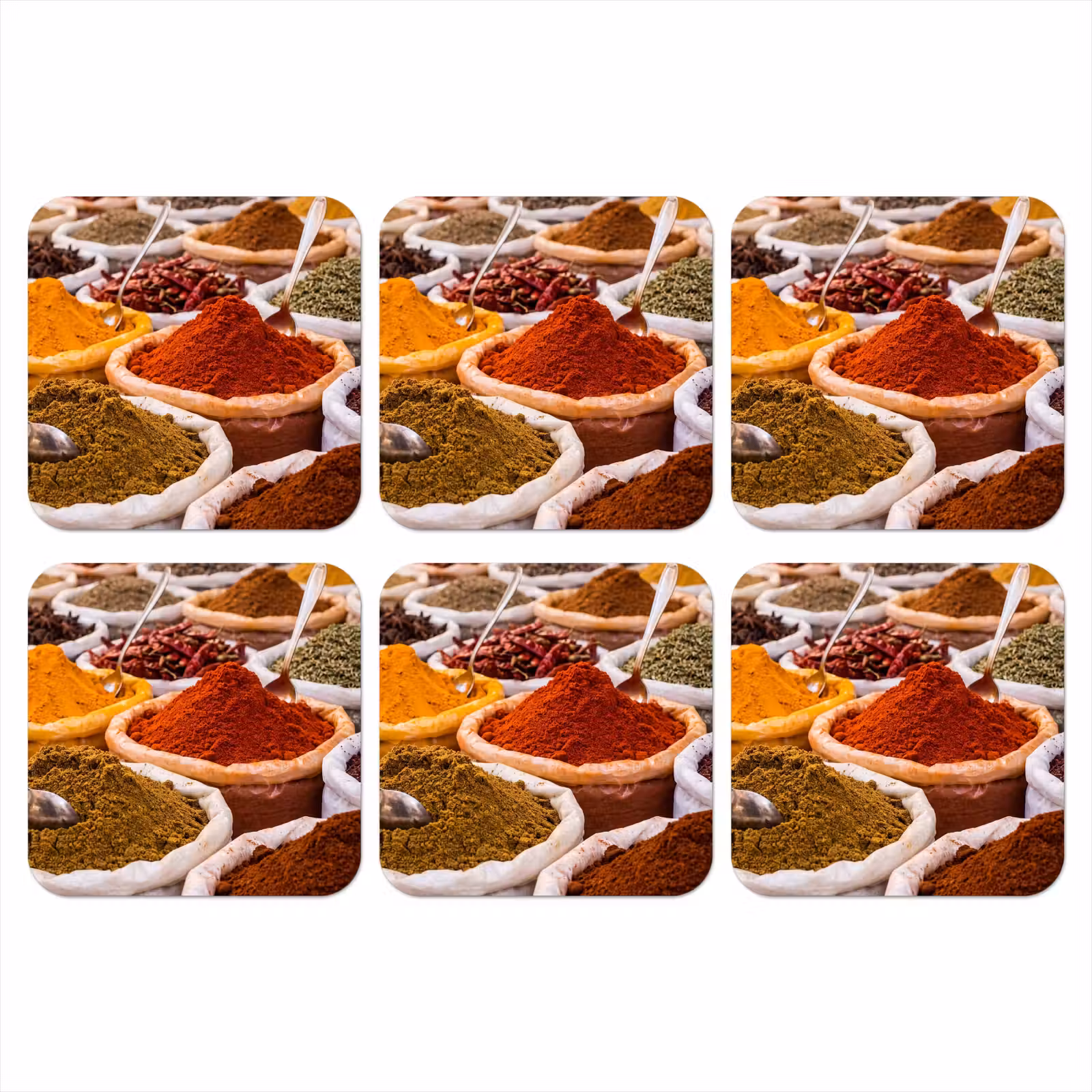Coaster - Herbs - Market - Food - Kruiden - Markt - Eten onderzetter kurk middel