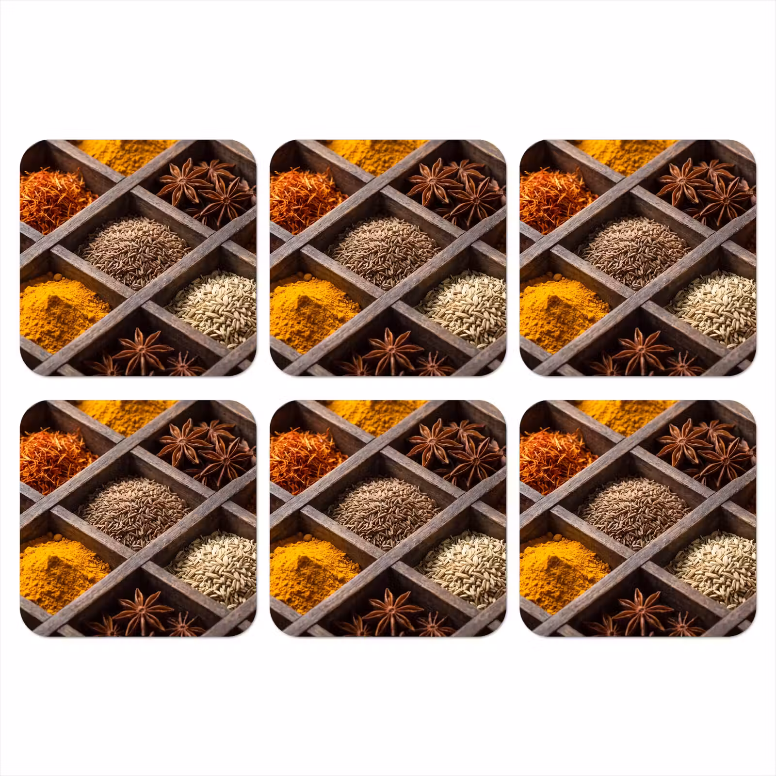 Coaster - Herbs - Wood - Food - Kruiden - Houten - Eten onderzetter kurk middel