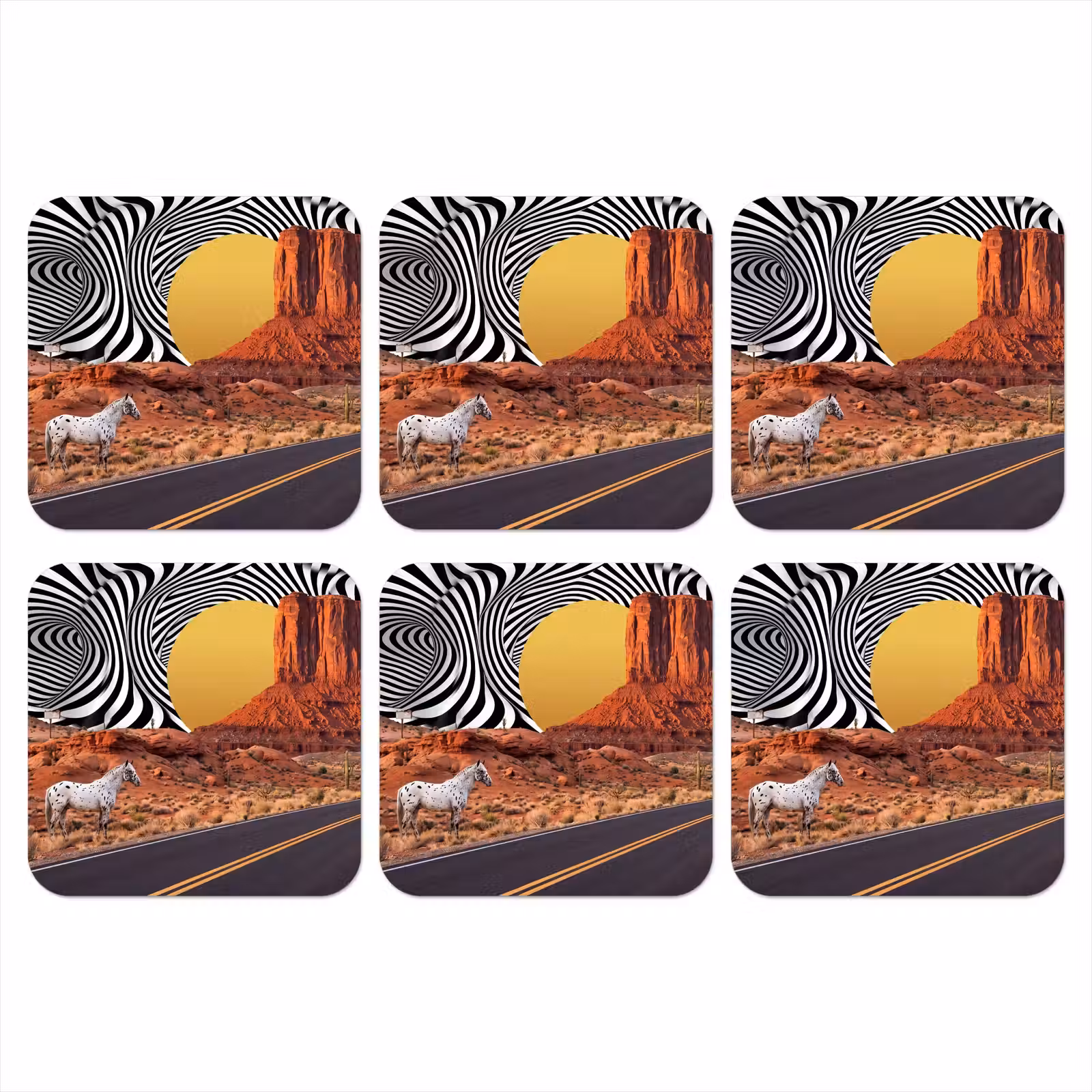 Coaster - Horse - Desert - Nature - Paard - Woestijn - Natuur onderzetter kurk middel