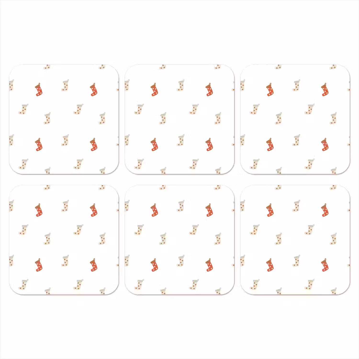 Illustratie - Kerstsokken - Wit onderzetter kurk middel 366 -3d