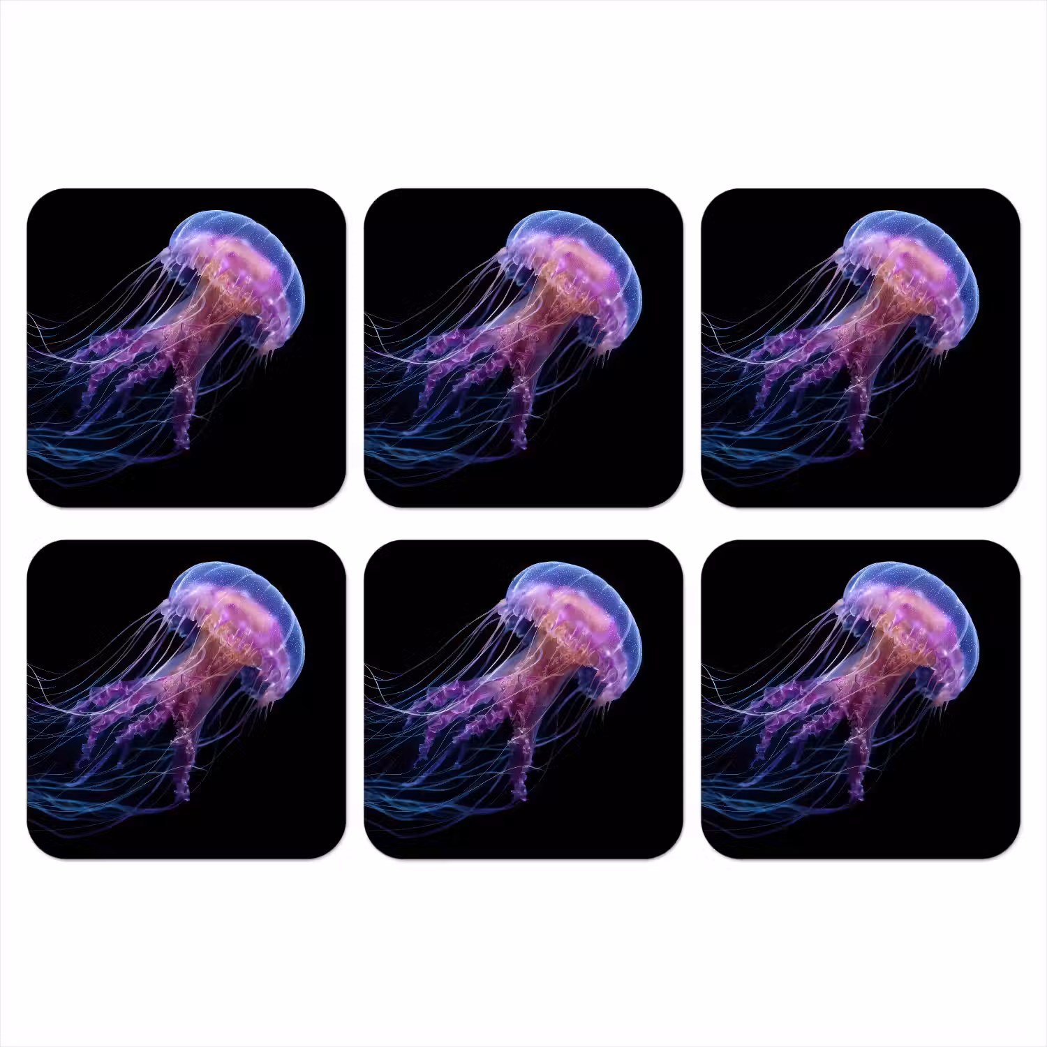 Kwal - Doorzichtig - Roze - Tentakels onderzetter kurk middel -3d